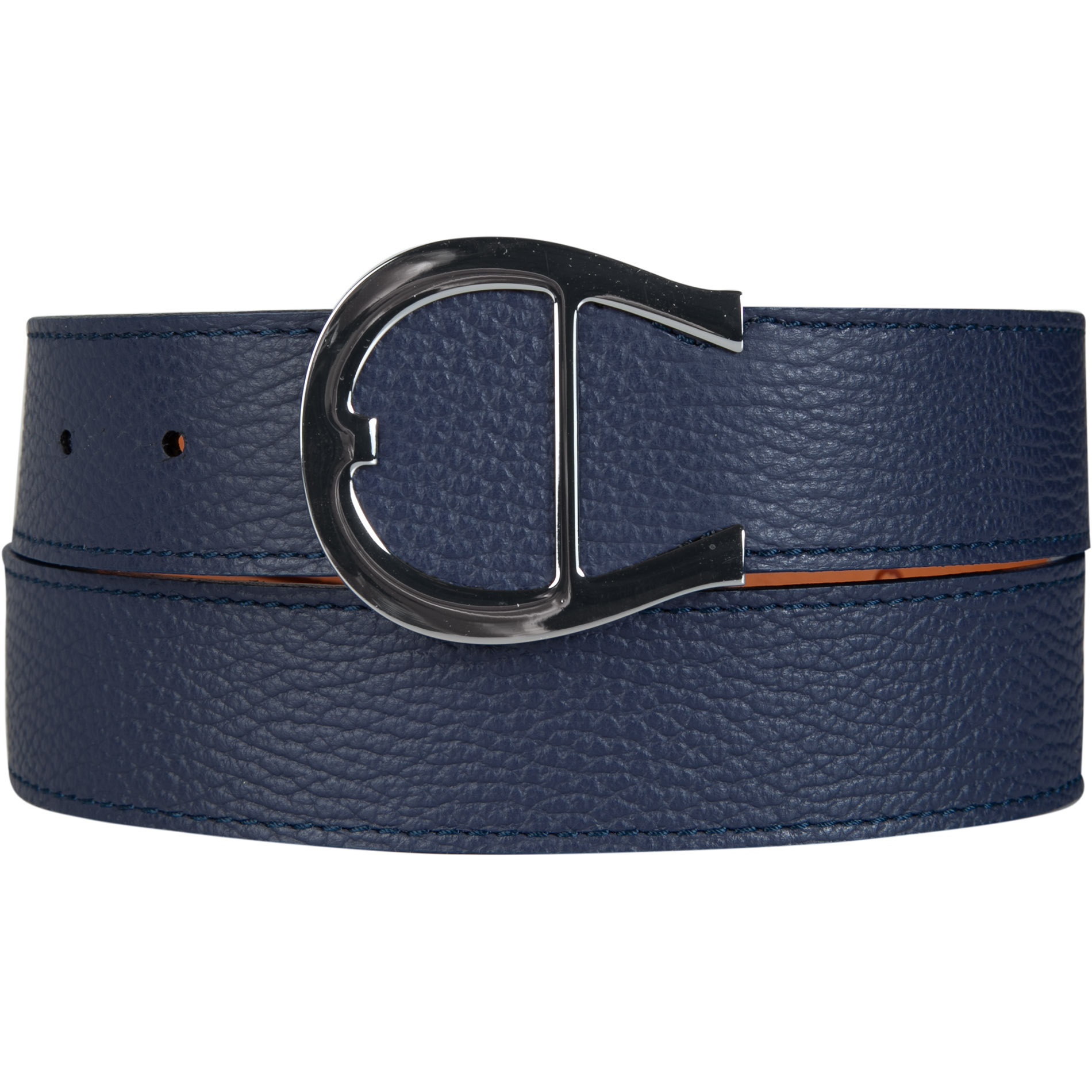 AIGNER Herren Gürtel blau Leder geprägt