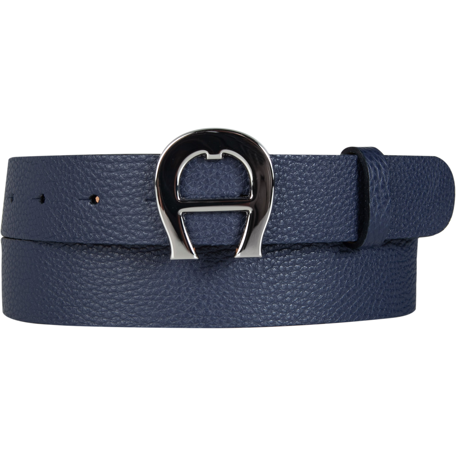AIGNER Herren Gürtel blau Leder geprägt
