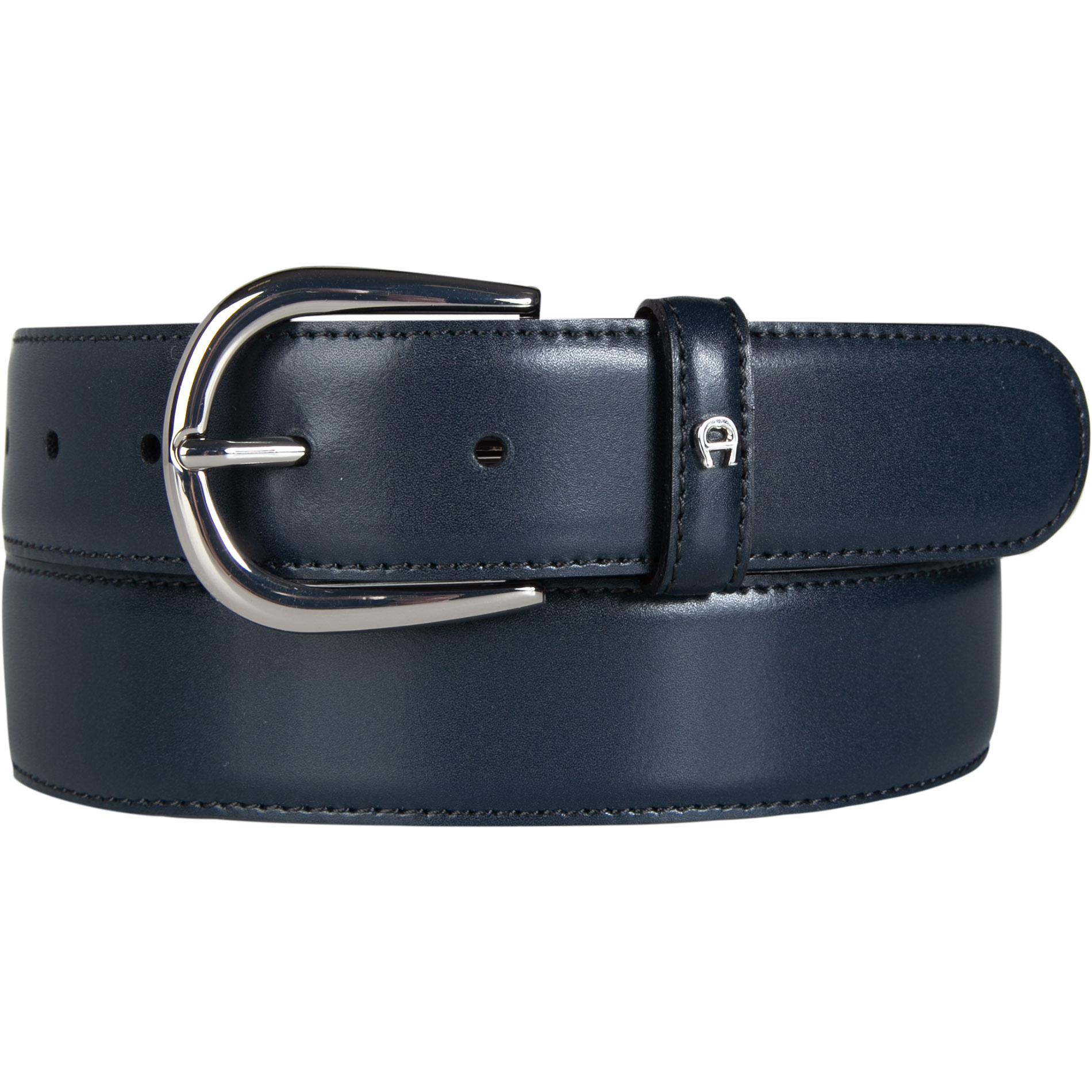 AIGNER Herren Gürtel blau Glattleder