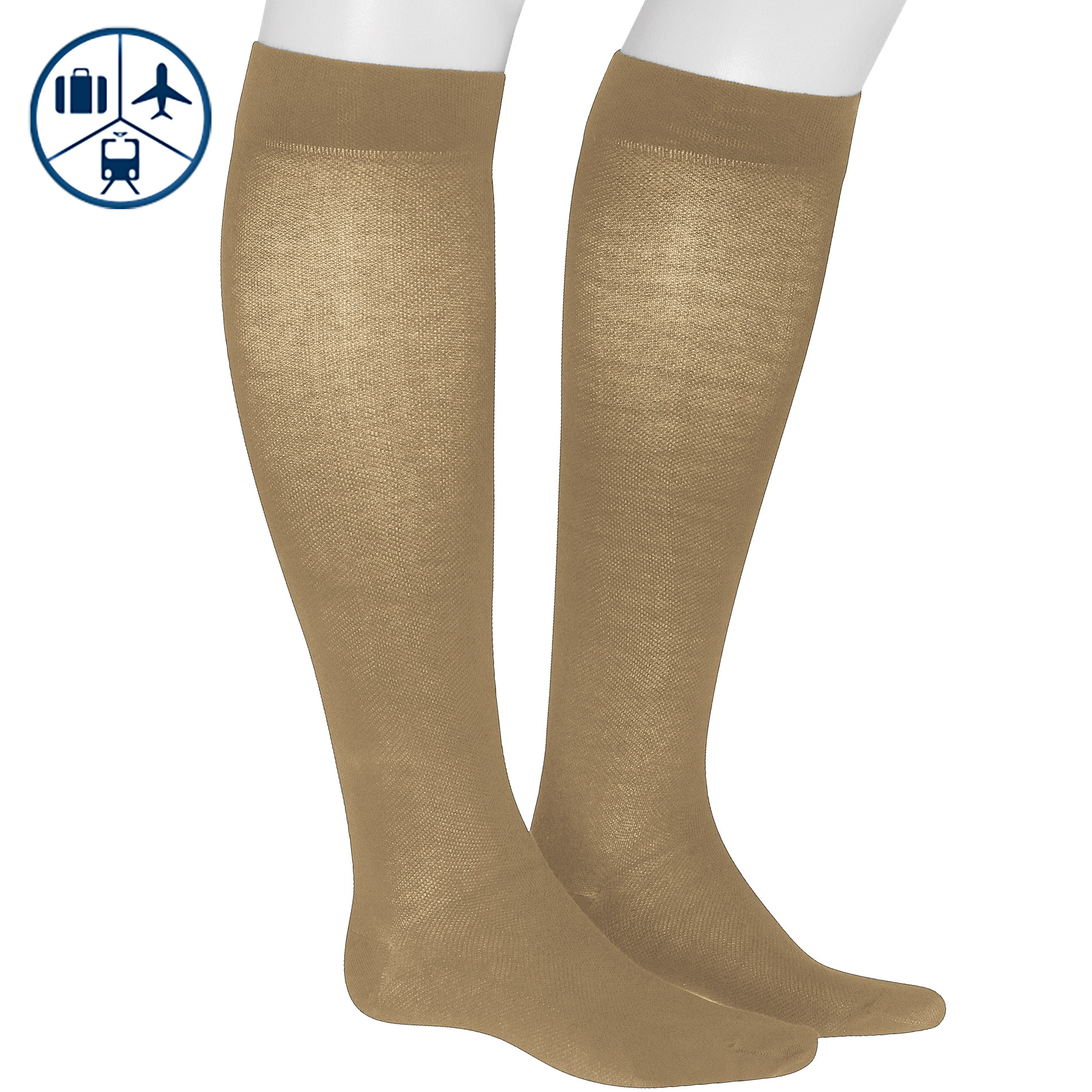 KUNERT Men Herren Kniestrümpfe beige Baumwolle unifarben