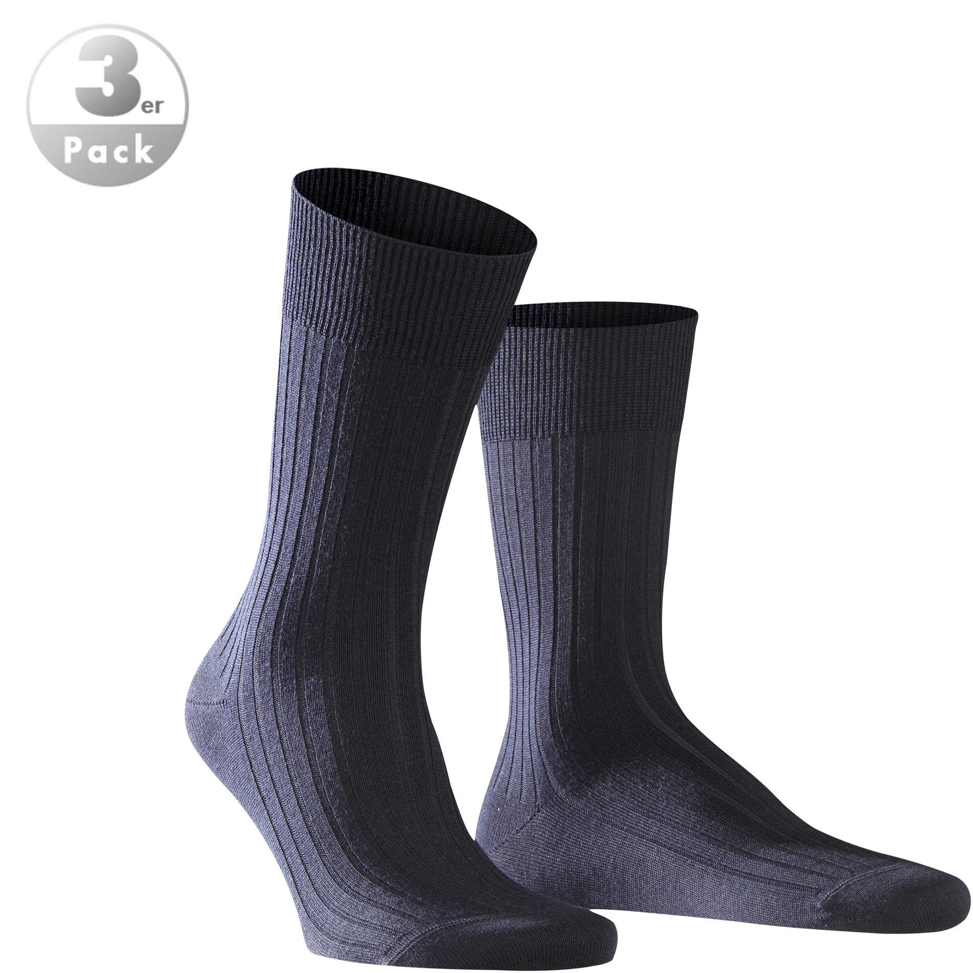 Falke Herren Socke Blau Schur-Wolle Unifarben