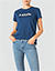 T-Shirt mit Labelprint - blau