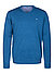 Pullover, Baumwolle, azurblau meliert - azurblau
