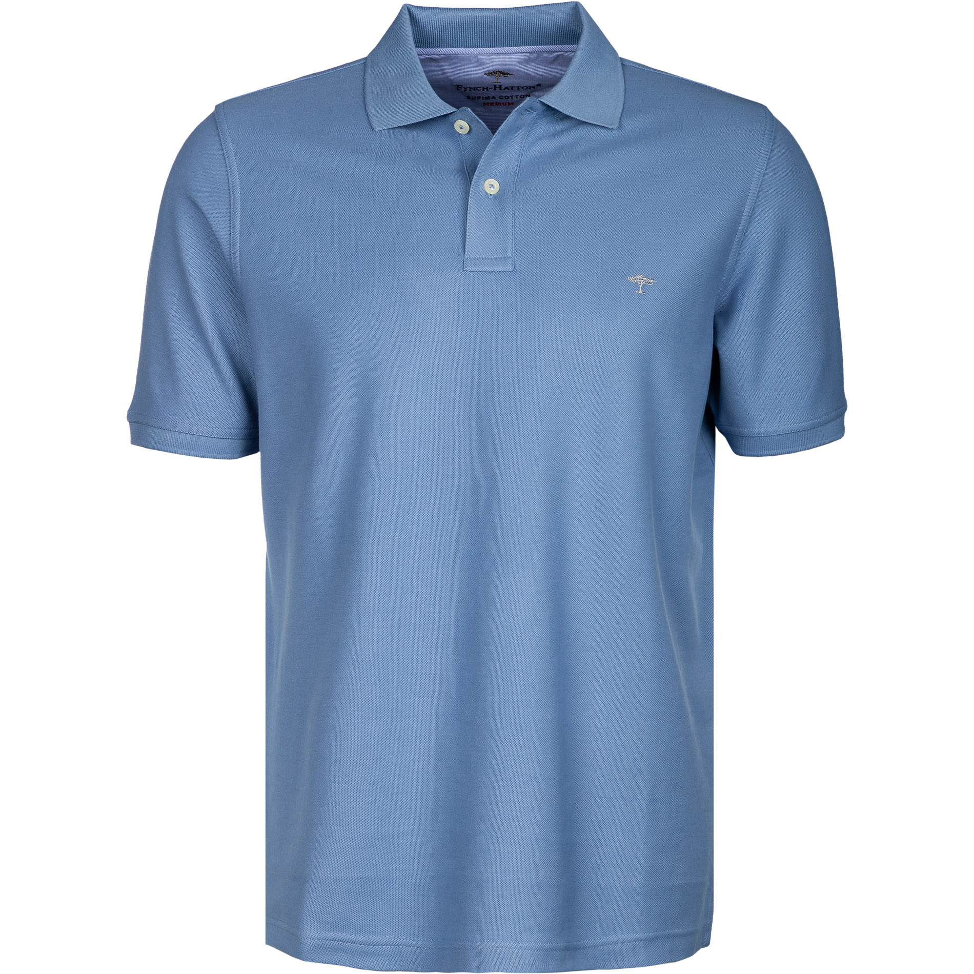 Fynch-Hatton Herren Polo-Shirt blau Baumwoll-Piqué
