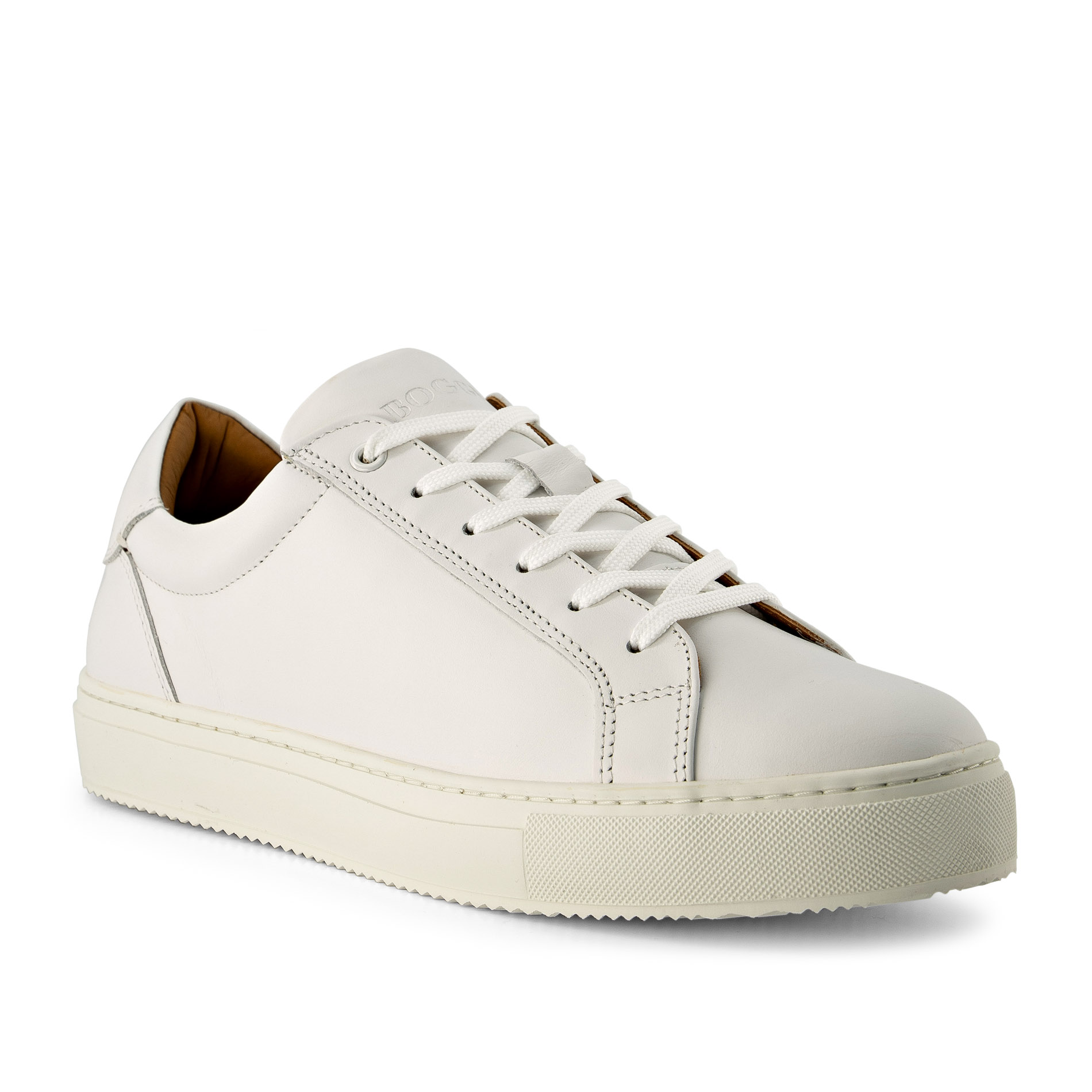 BOGGI MILANO Herren Sneaker weiß Glattleder