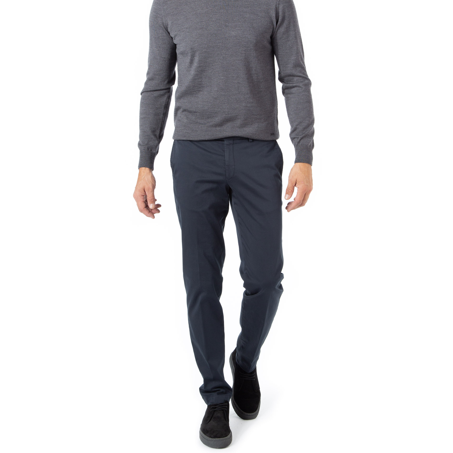 Hiltl Herren Hosen Grau Slim Fit