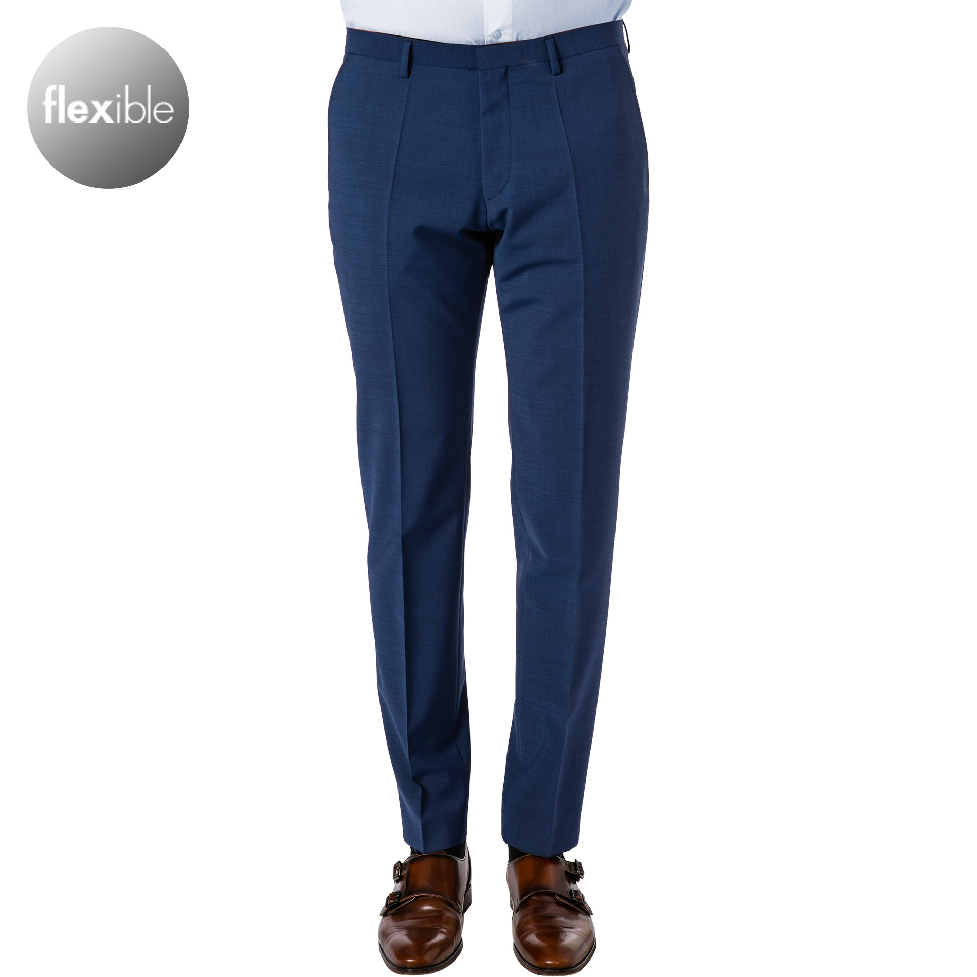 ROY ROBSON Herren Hose blau meliert Slim Fit