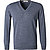 Pullover, Schurwolle, blau meliert - blau meliert