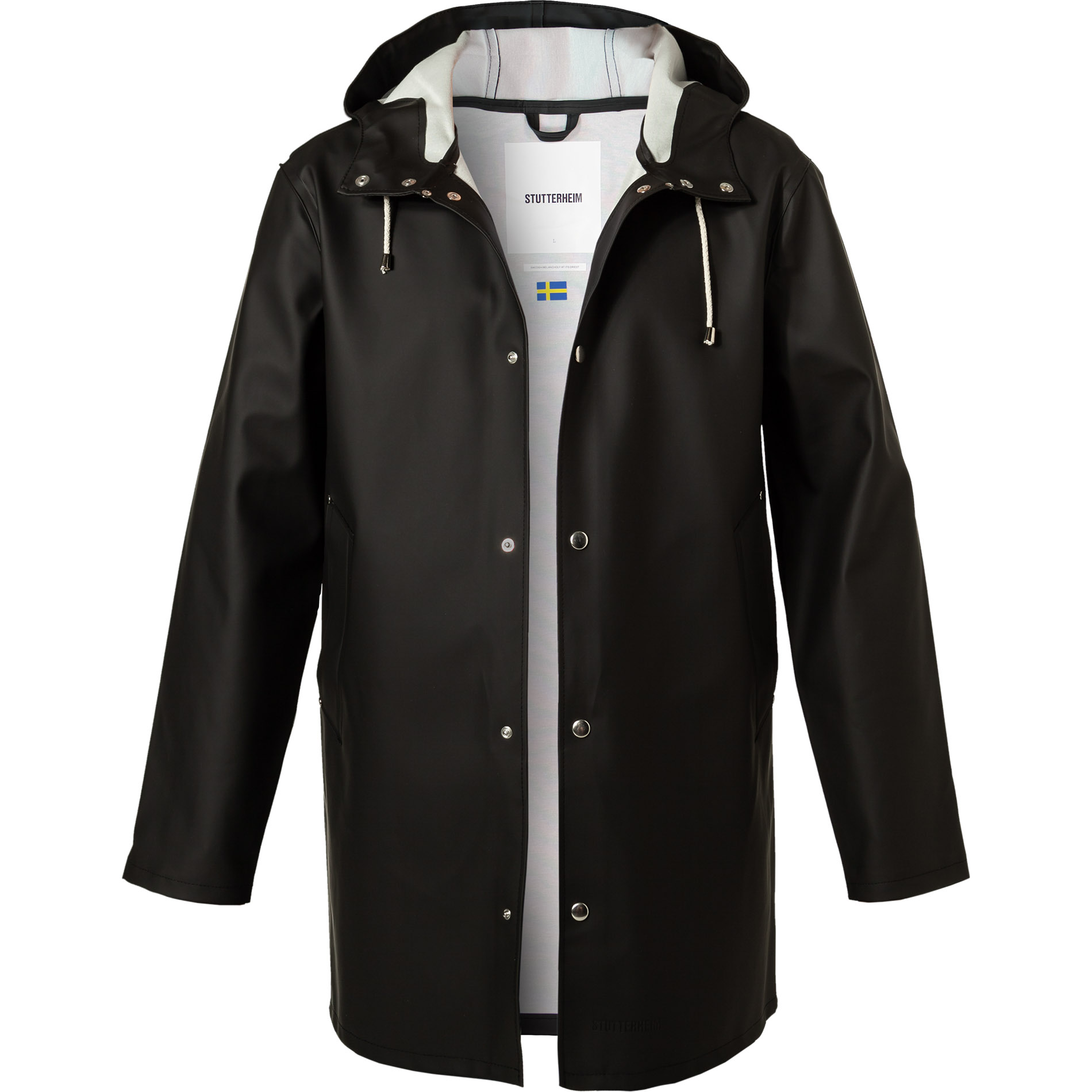 STUTTERHEIM Herren Regenmantel schwarz PVC unifarben