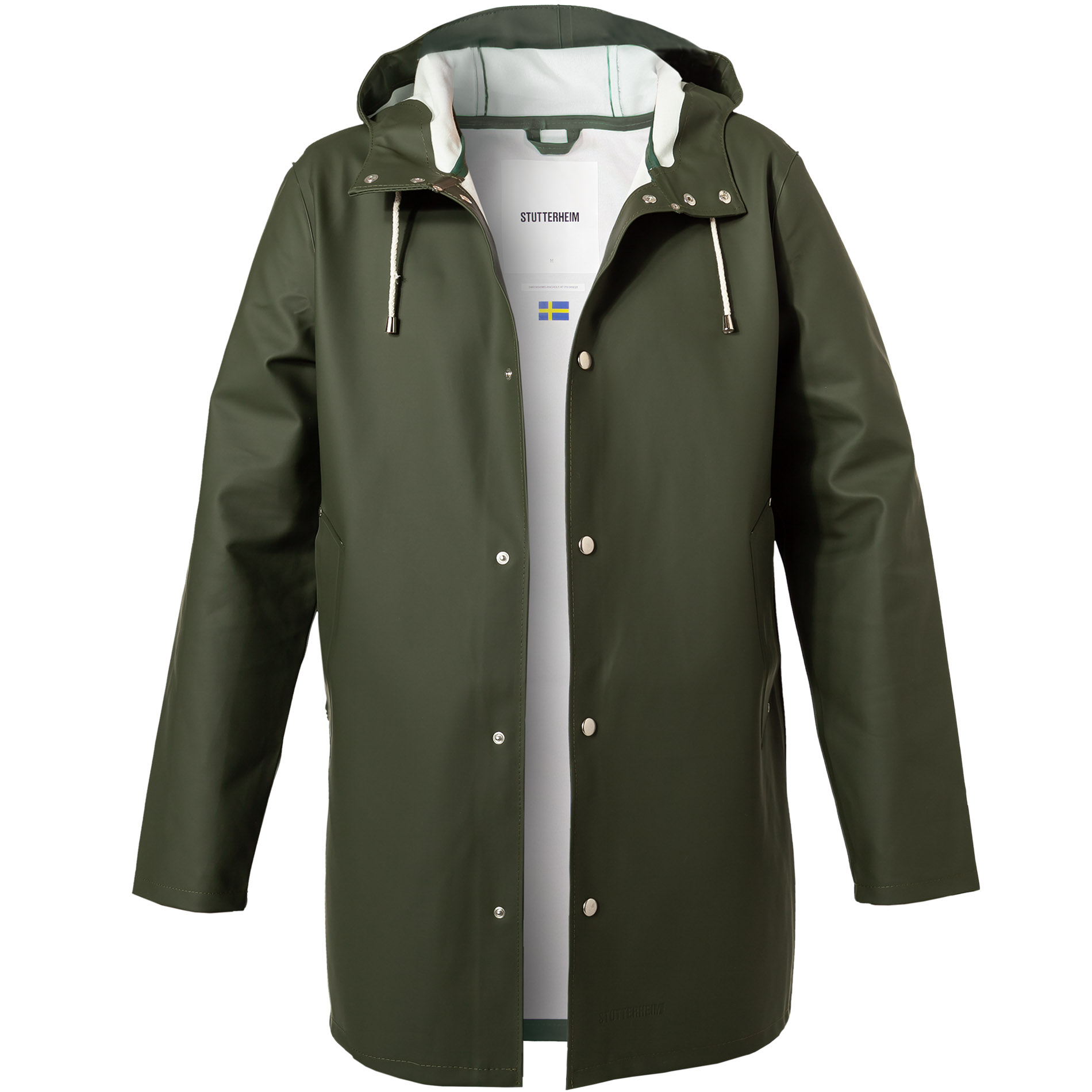 STUTTERHEIM Herren Regenmantel grün PVC unifarben