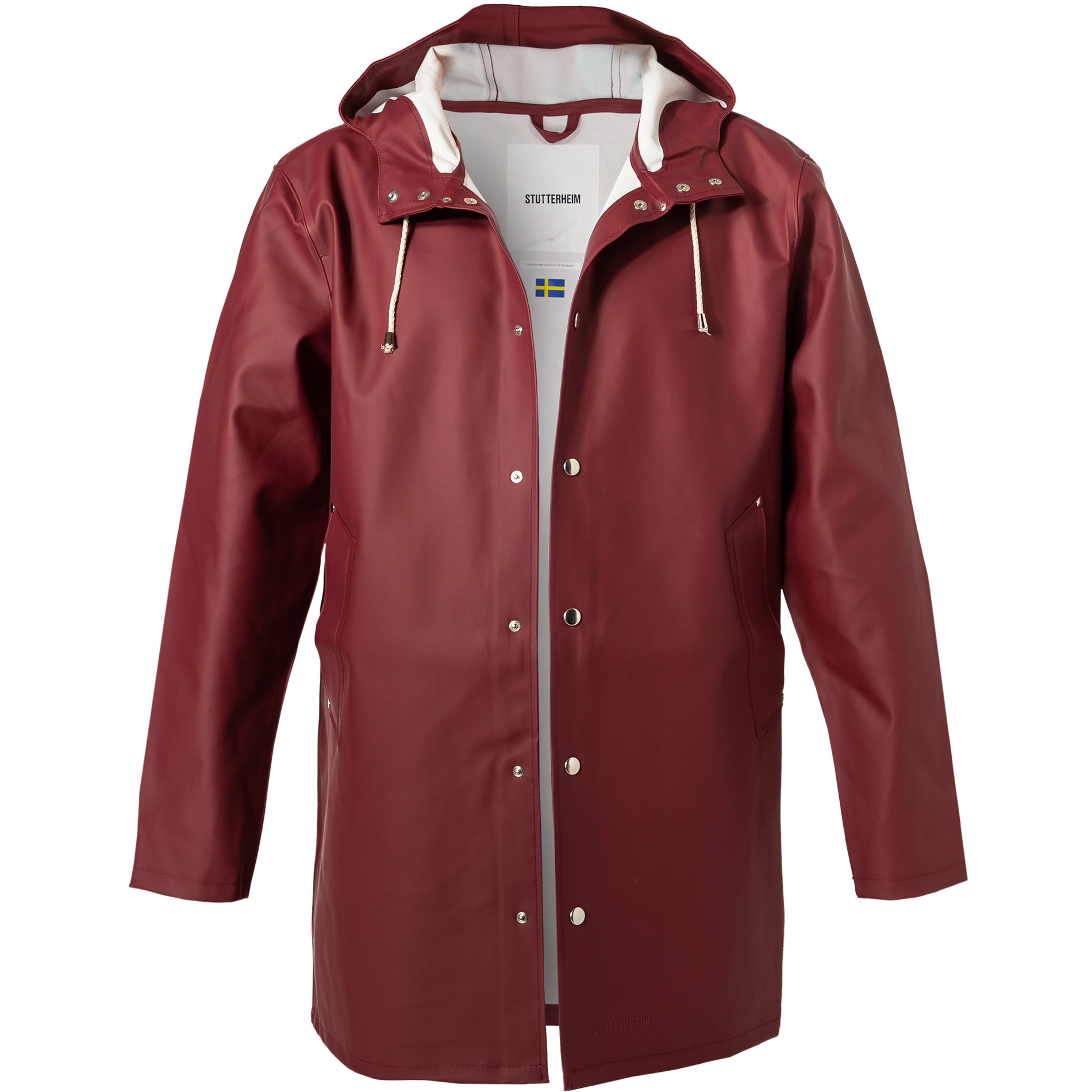 STUTTERHEIM Herren Regenmantel rot PVC unifarben