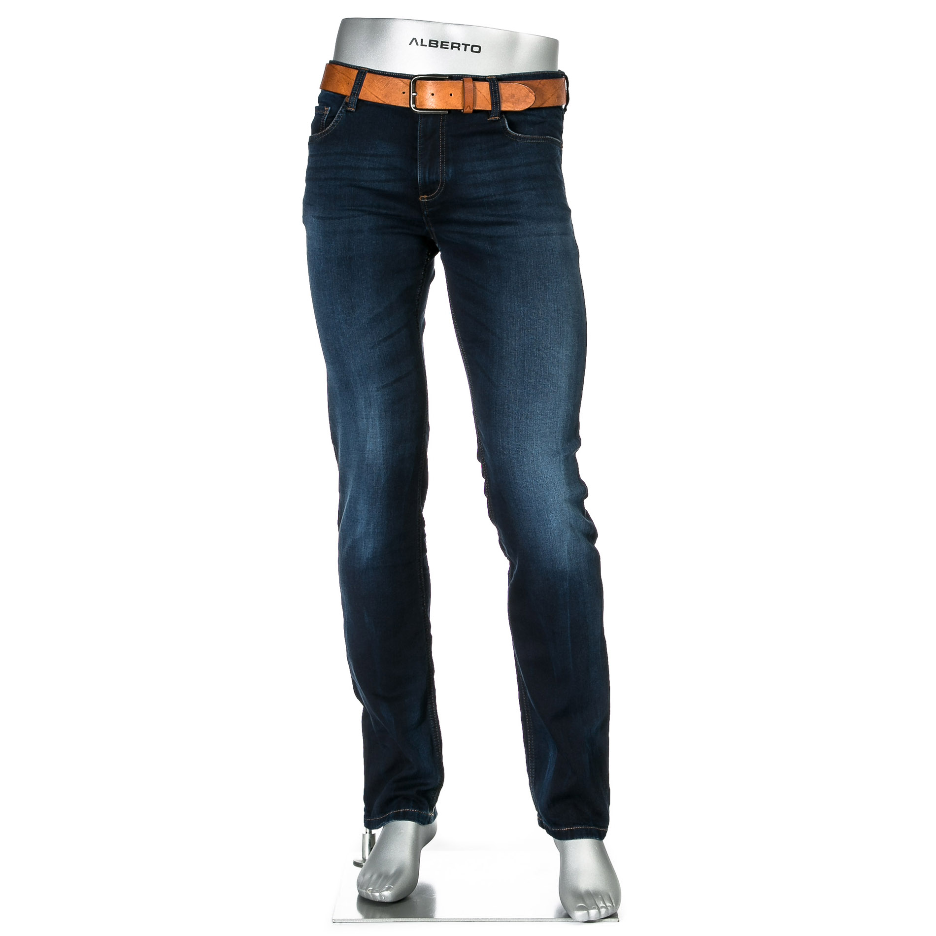Alberto Herren Jeans blau Baumwoll-Stretch