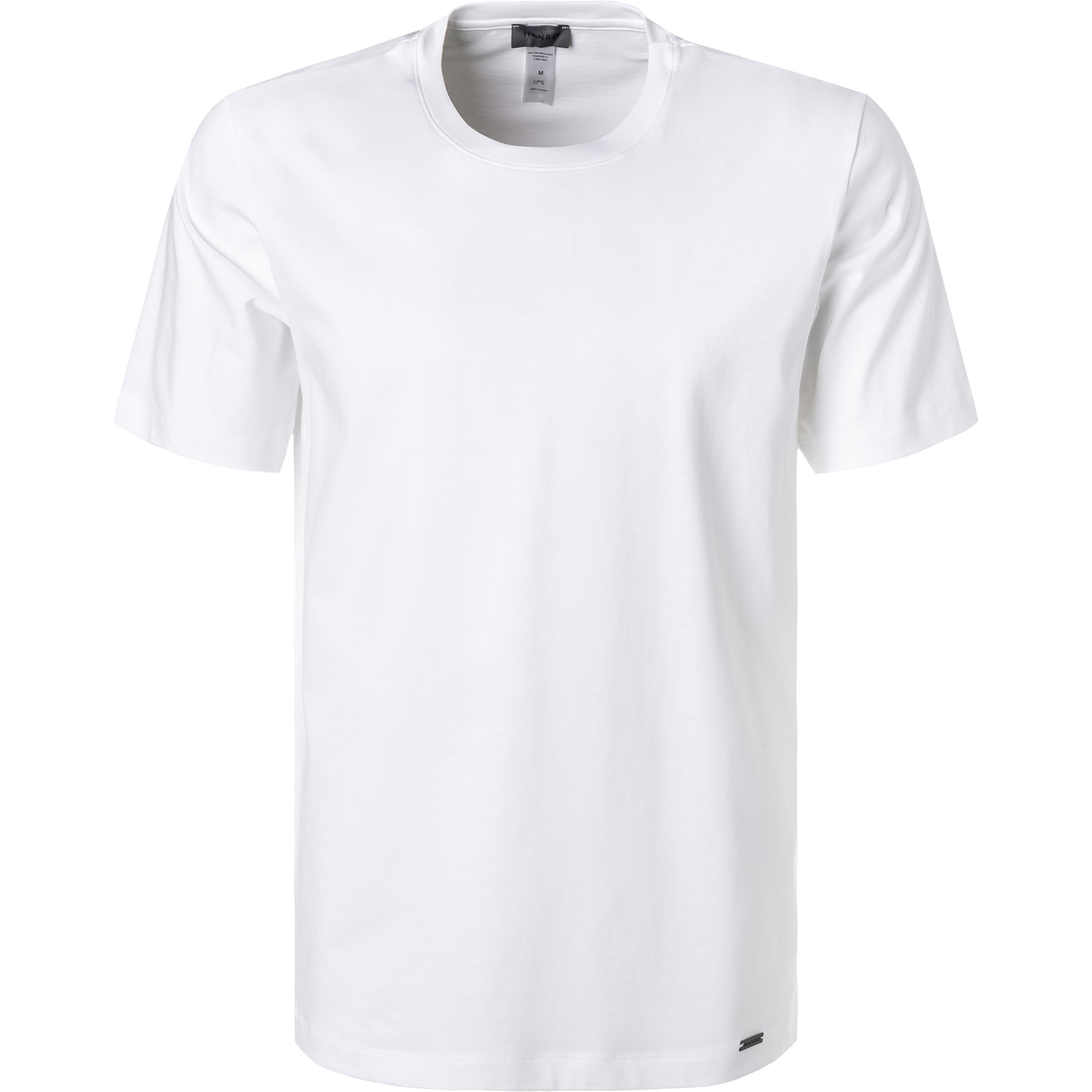 HANRO Herren Short Sleeve weiß Jersey-Baumwolle unifarben