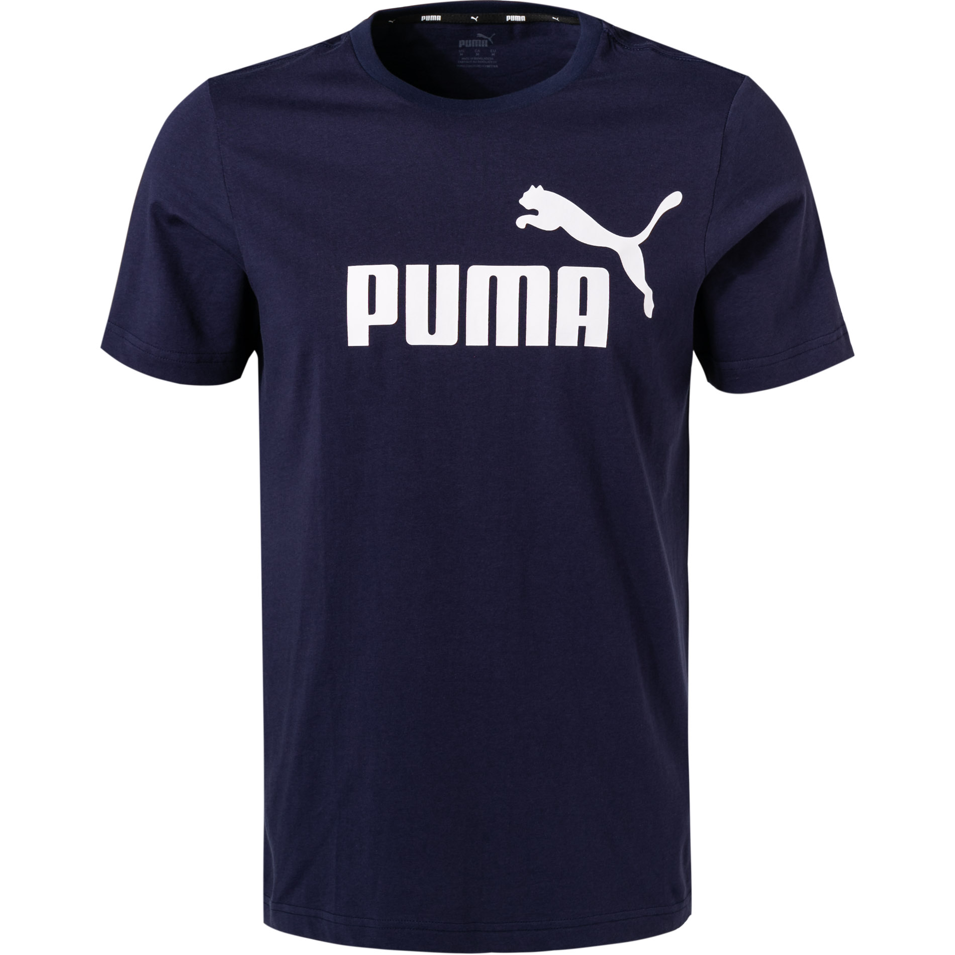 PUMA Herren T-Shirt blau Baumwolle & Mix unifarben