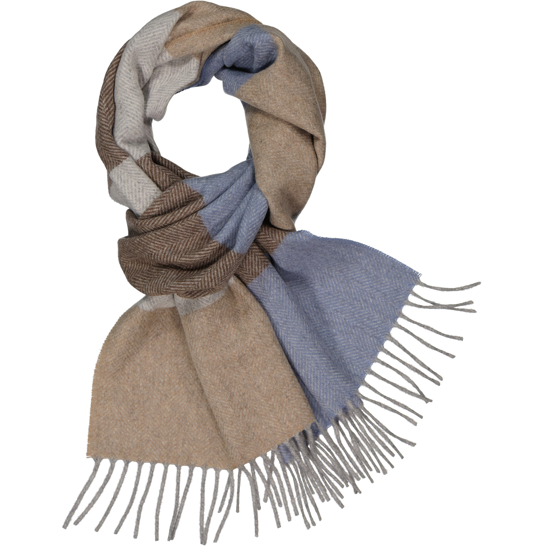 DANTE Herren Schal blau Kashmere-Wolle