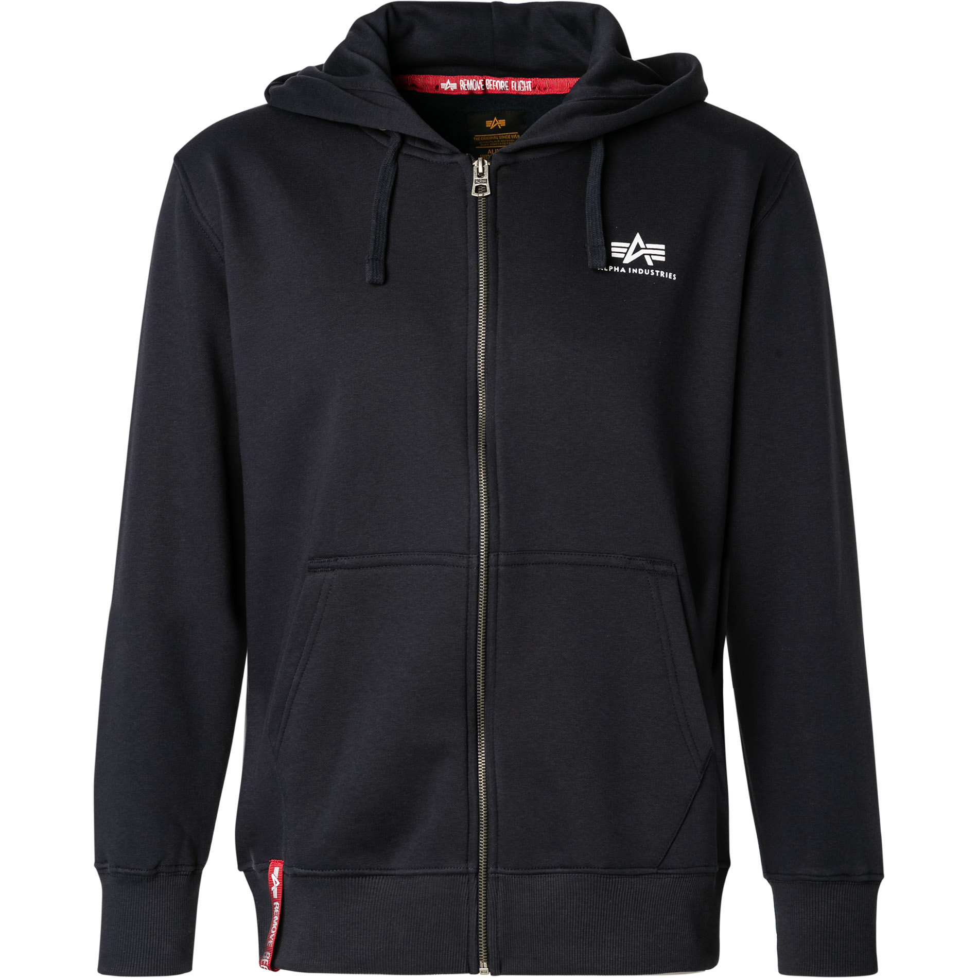 ALPHA INDUSTRIES Herren Sweatjacke blau Baumwolle unifarben