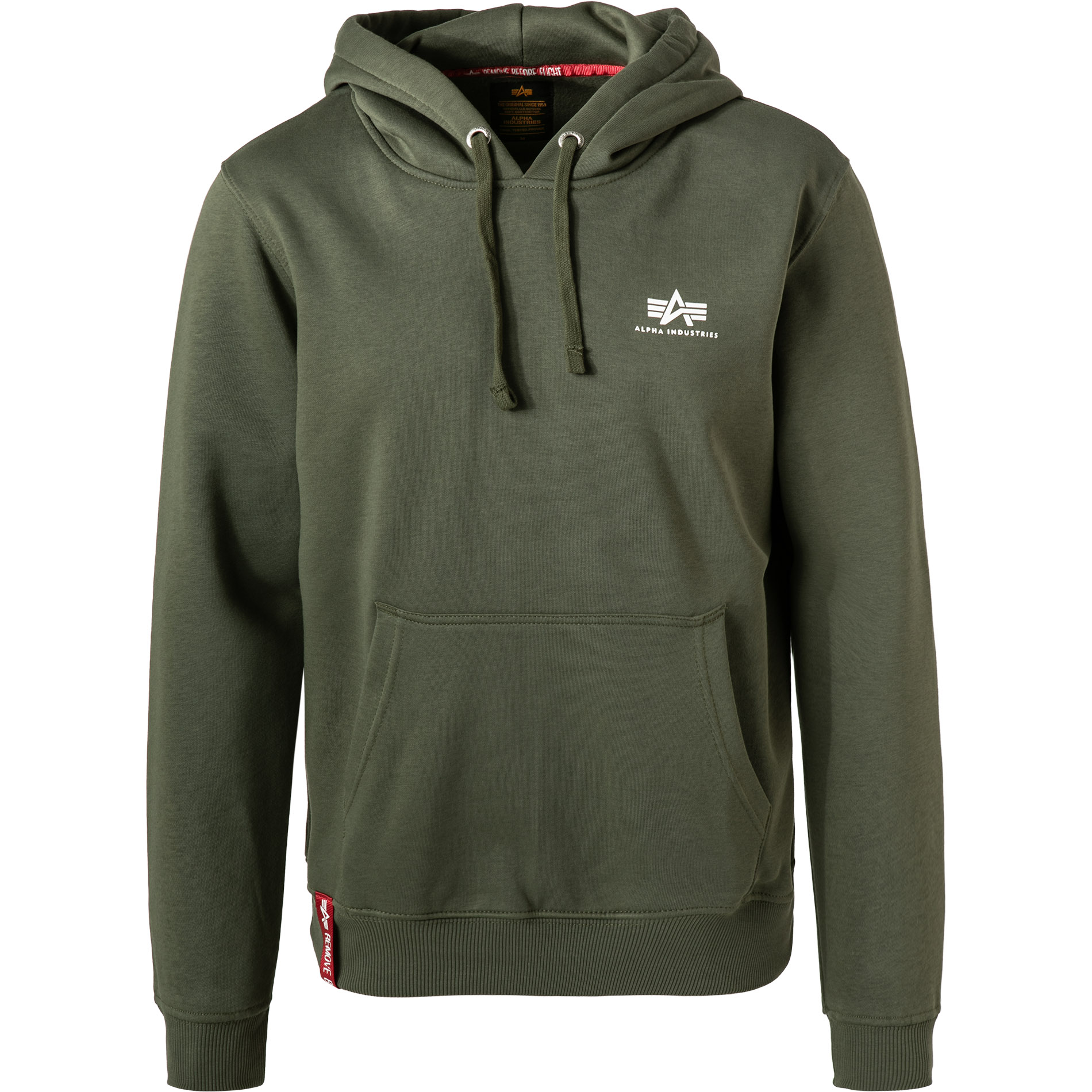 ALPHA INDUSTRIES Herren Hoodie grün unifarben