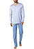 Pyjama, Baumwoll-Jersey  Fil à Fil, hellblau meliert - azur