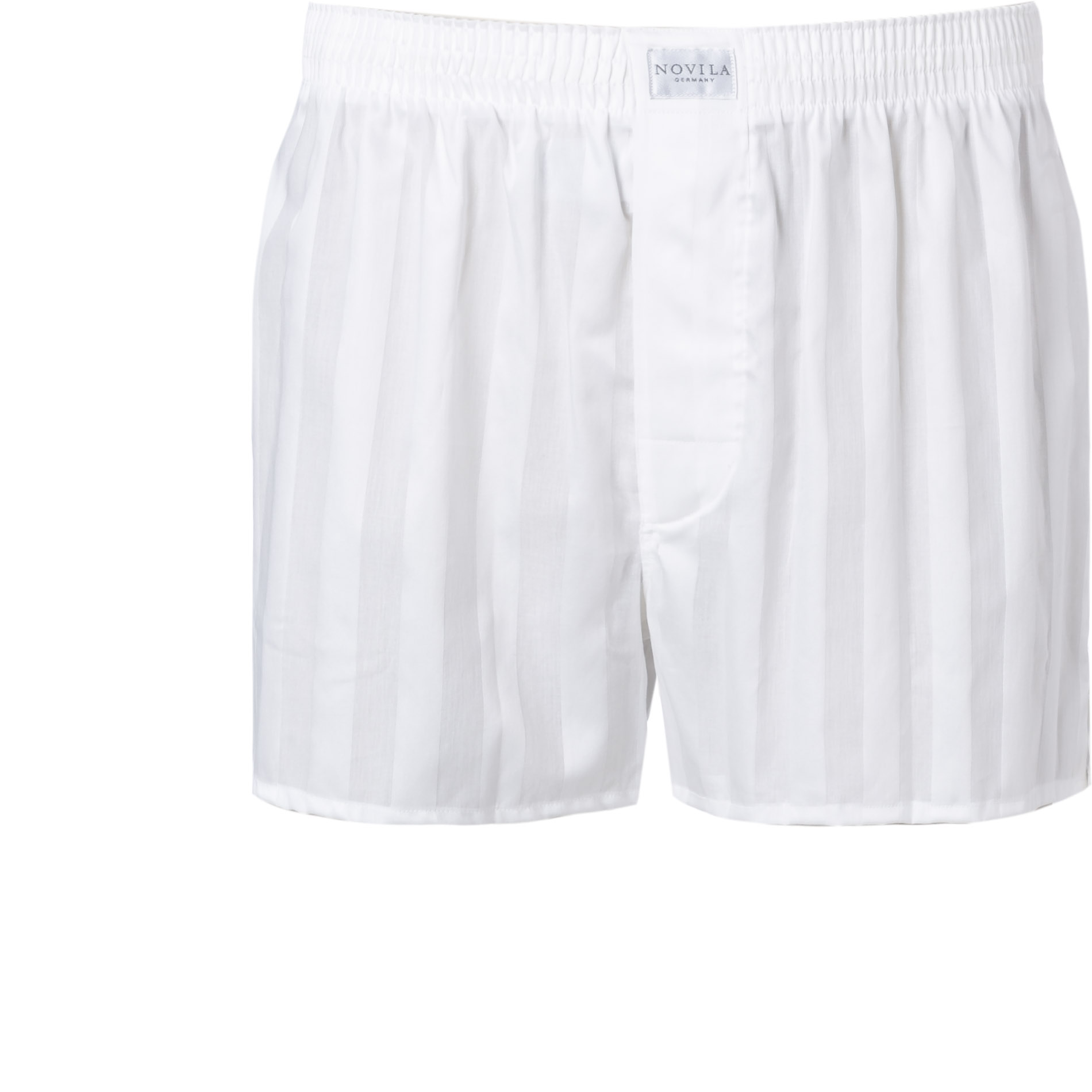 Novila Herren Boxershorts weiß Baumwolle gestreift
