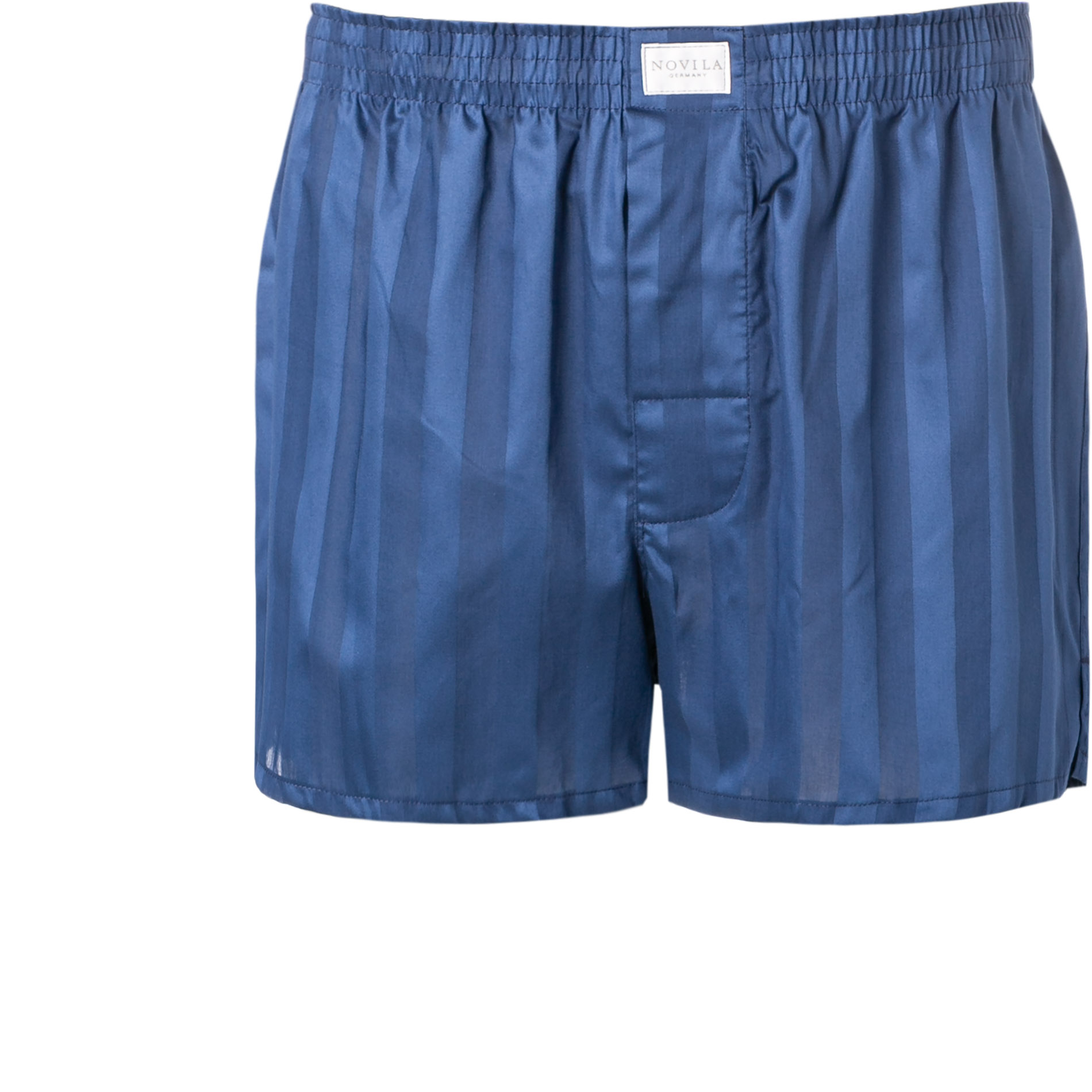 Novila Herren Boxershorts blau Baumwolle gestreift