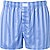 Boxershorts, Baumwolle, blau gestreift - blau
