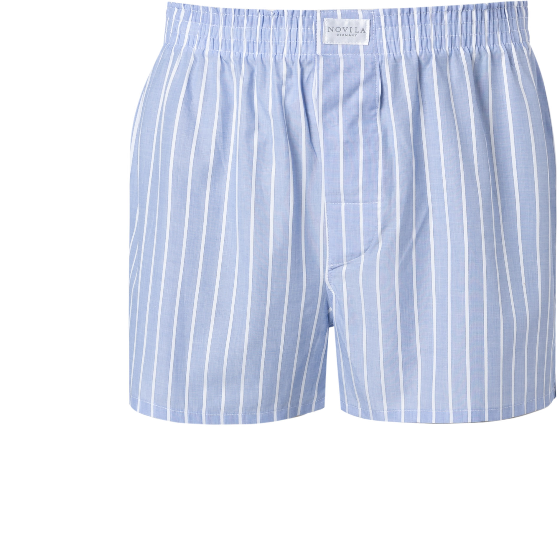 Novila Herren Boxershorts blau Baumwolle gestreift