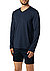 Longsleeve, Baumwolle, navy meliert - deep navy
