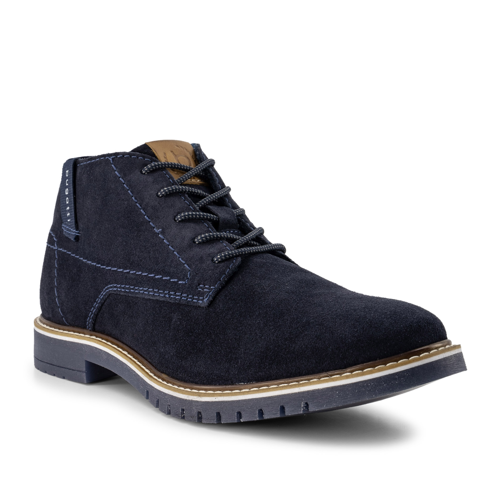 bugatti Herren Desert Boots blau Velours