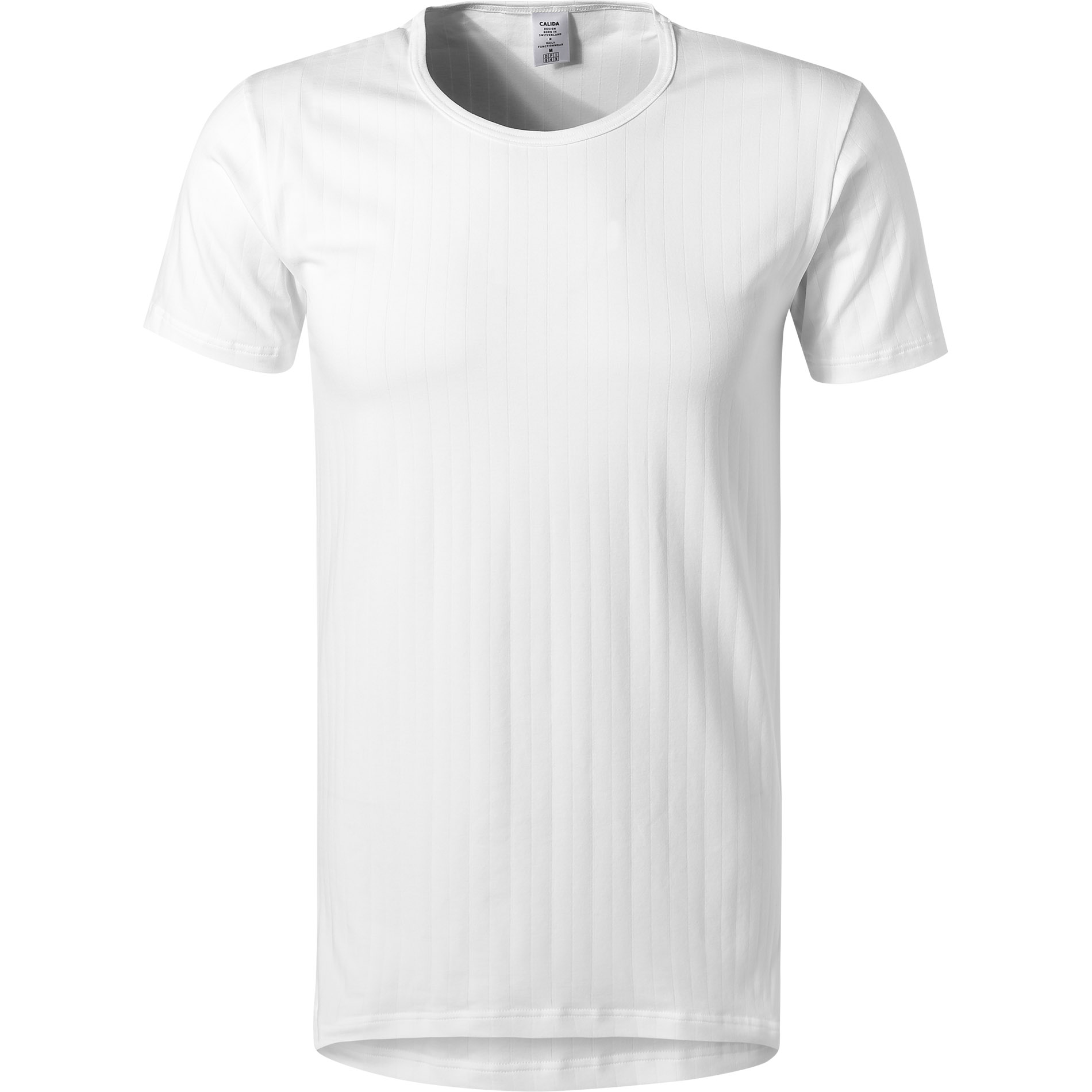 CALIDA Herren T-Shirt weiß Baumwolle unifarben