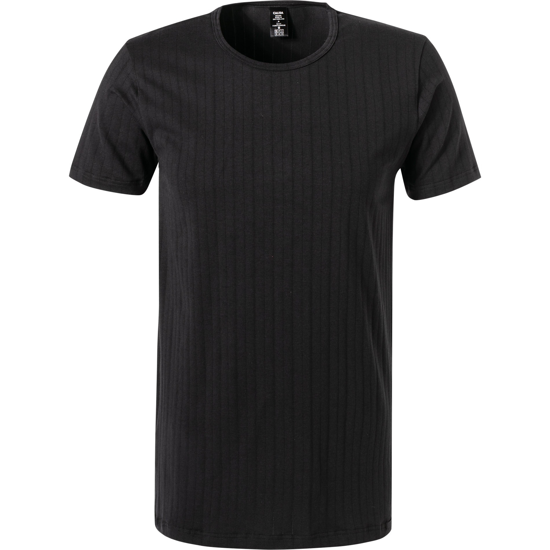 CALIDA Herren T-Shirt schwarz Baumwolle unifarben