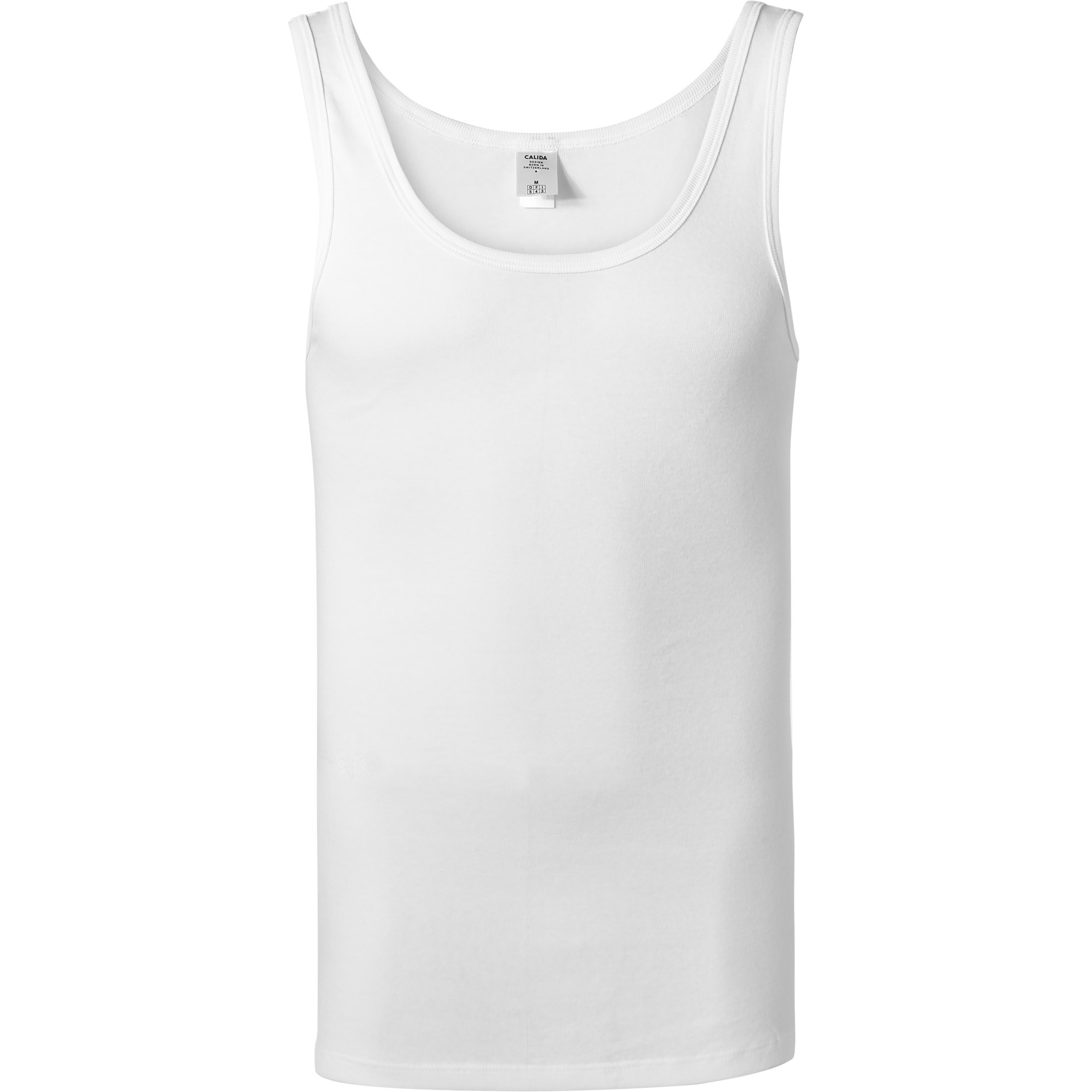 CALIDA Herren Tanktop weiß Baumwolle unifarben