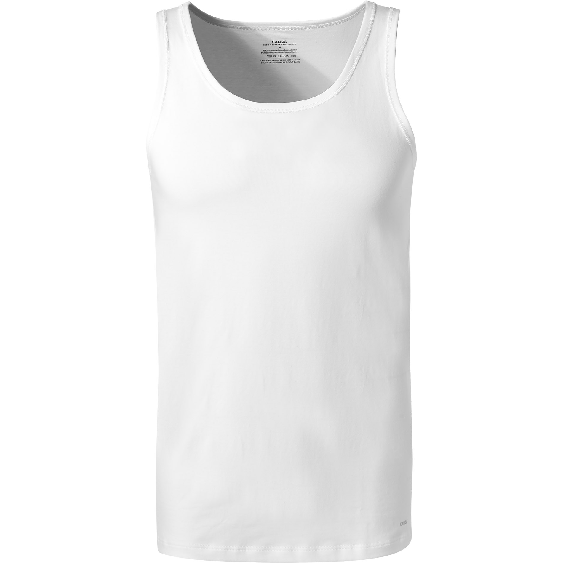CALIDA Herren Tanktop weiß Baumwolle unifarben