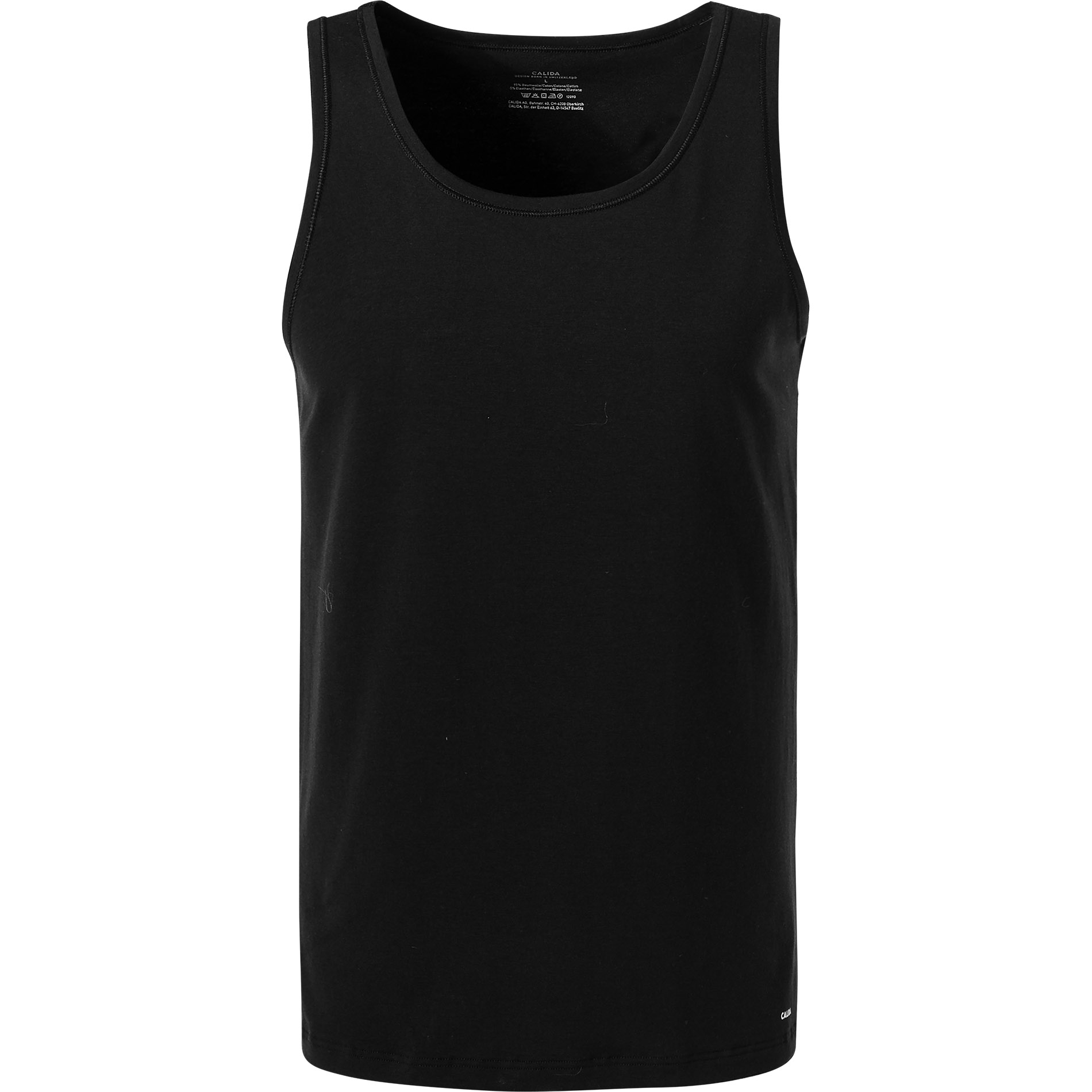 CALIDA Herren Tanktop schwarz Baumwolle unifarben