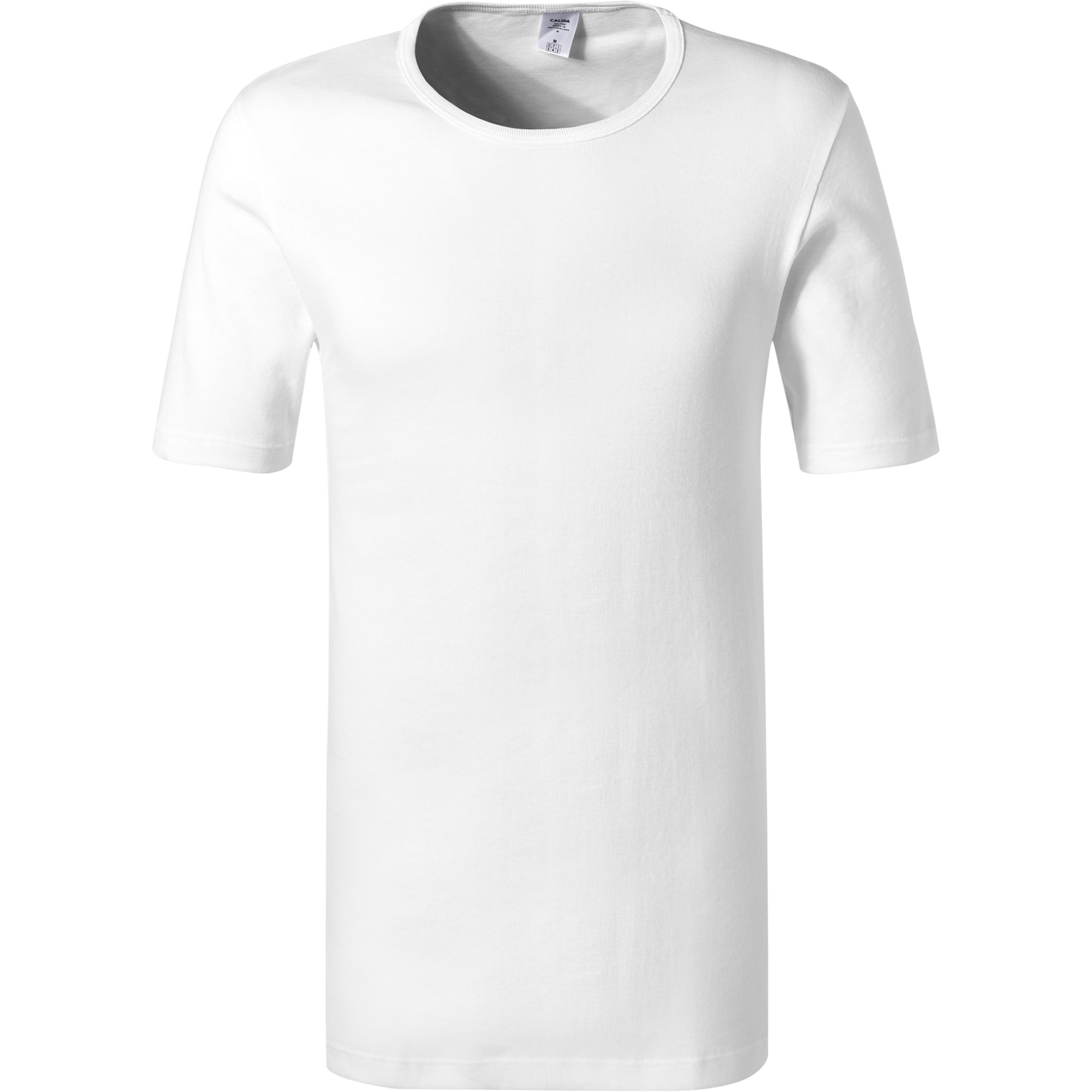 CALIDA Herren T-Shirt weiß Baumwolle unifarben