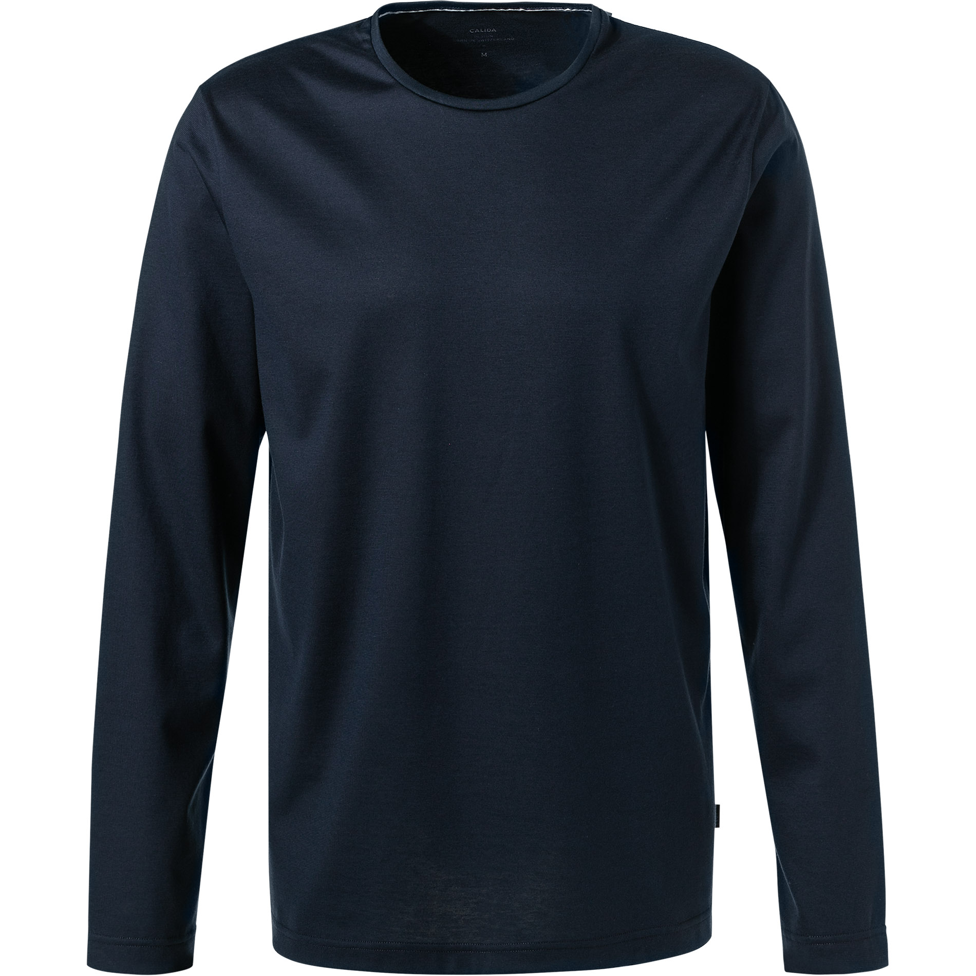 CALIDA Herren Longsleeve blau Baumwolle unifarben