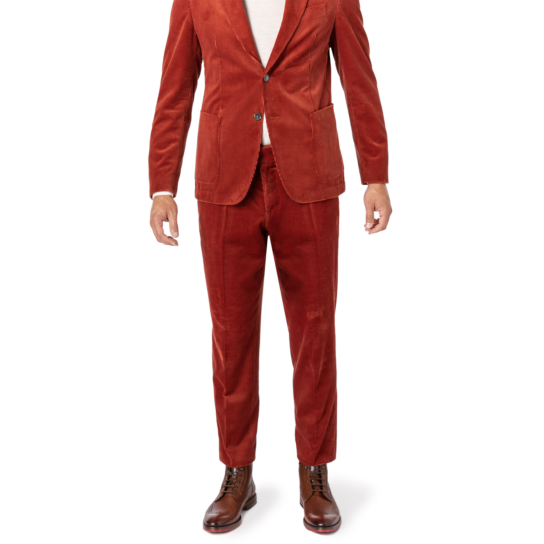 BOSS Black Herren Bundfaltenhose orange Slim Fit