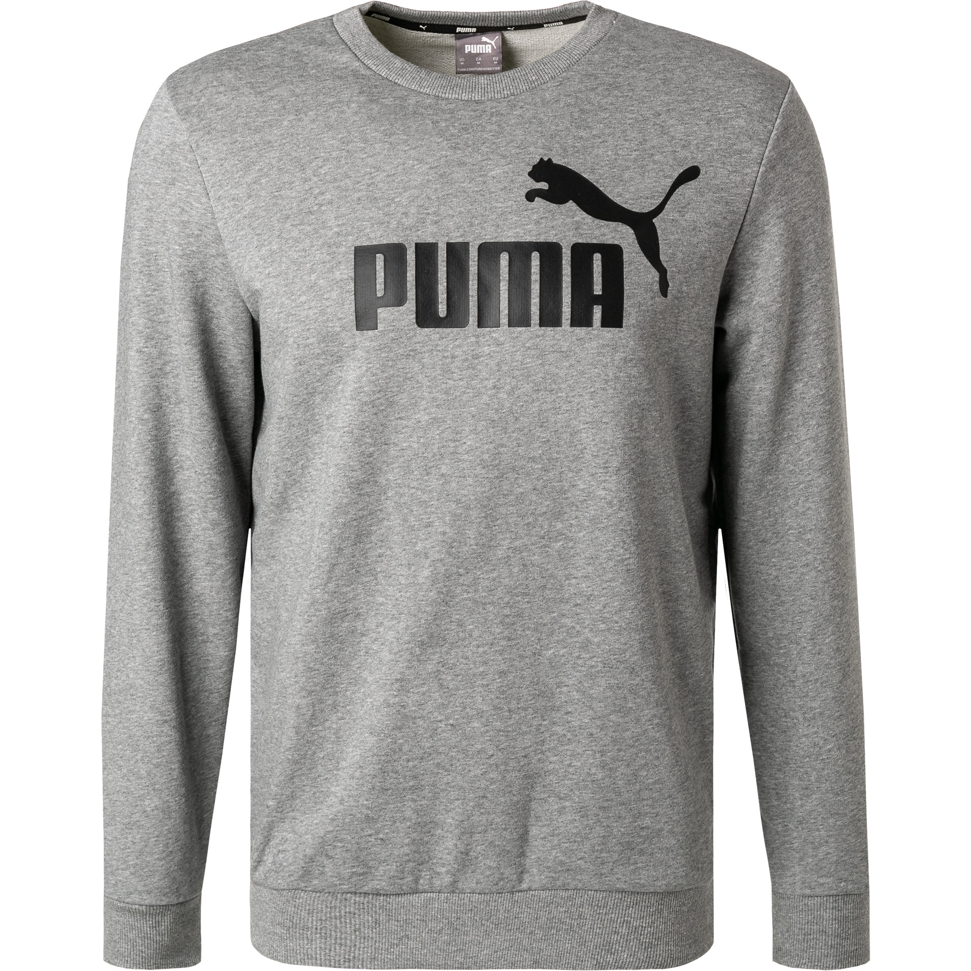 Puma Herren Sweatshirt Grau Baumwolle & Mix Unifarben