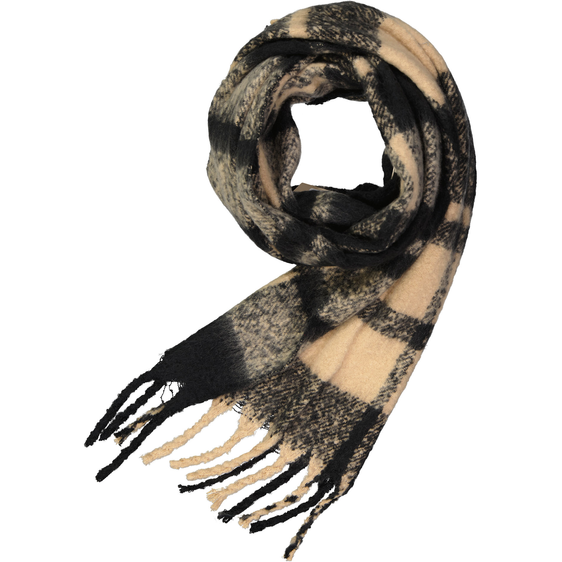 CODELLO Herren Schal beige Viskose/Modal kariert