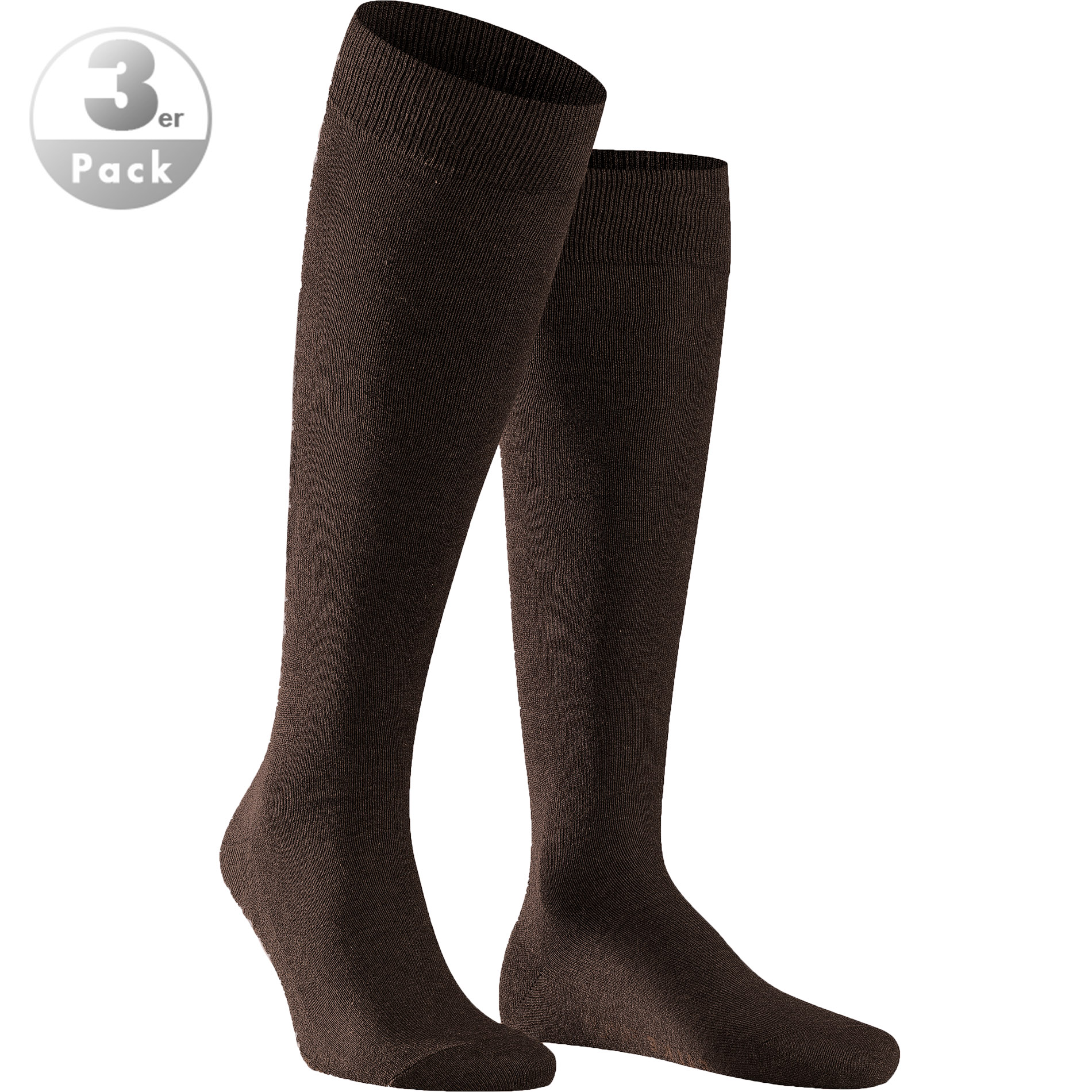 Falke Herren Kniestrümpfe braun Baumwolle & Mix unifarben