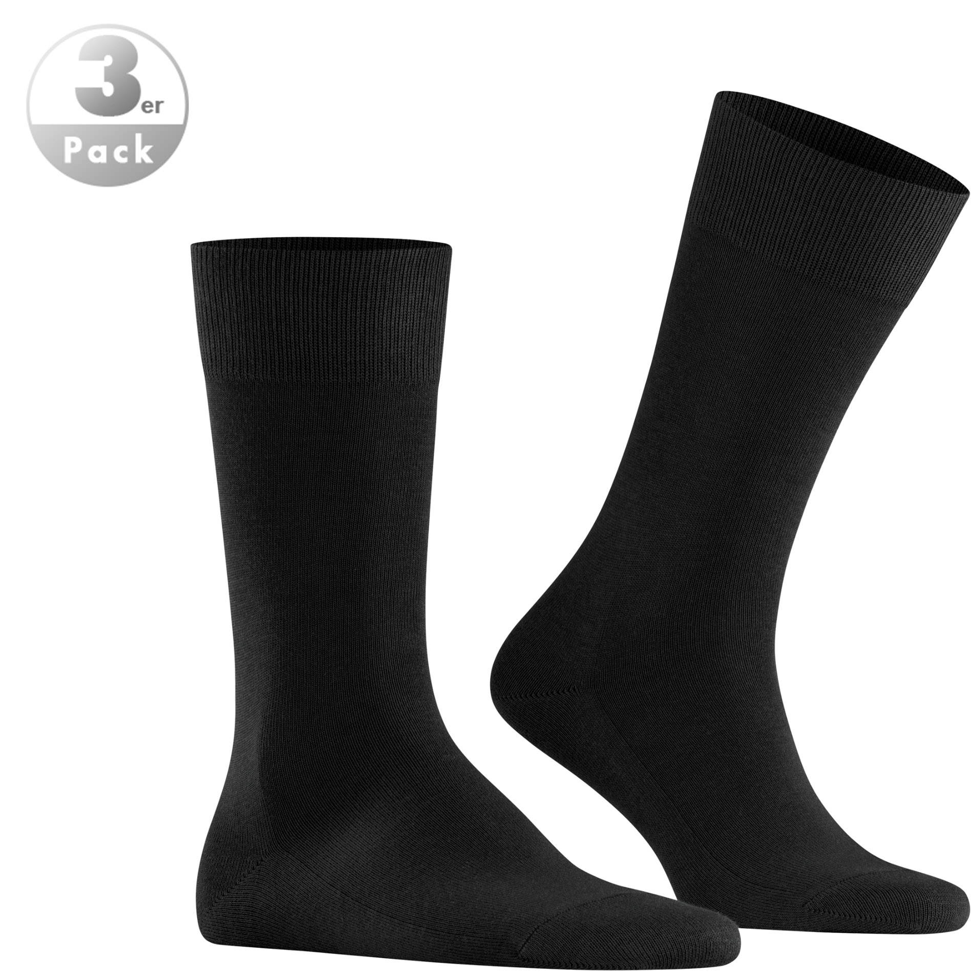 Falke Herren Socken schwarz Baumwolle & Mix unifarben