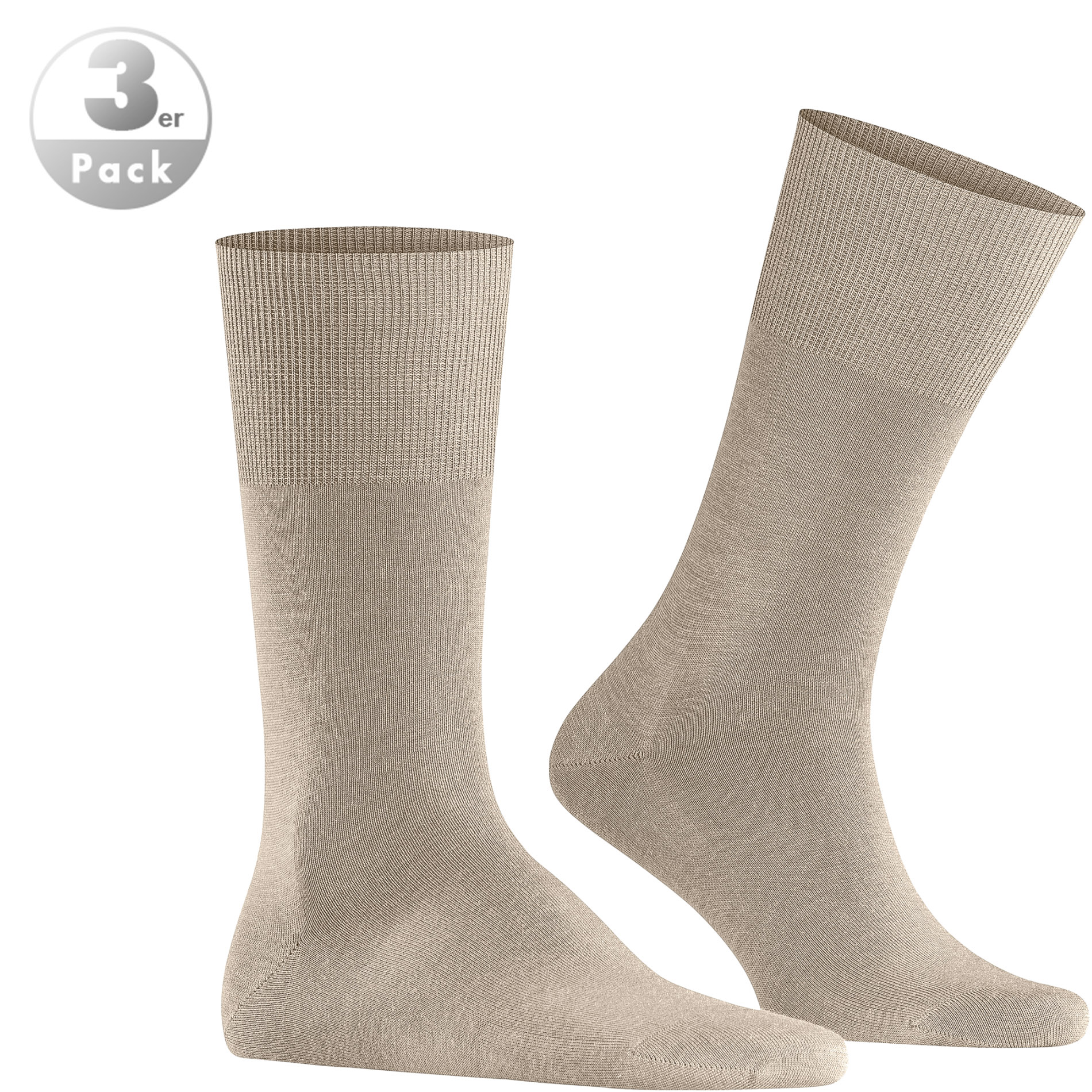 Falke Herren Socken Beige Merinowolle Unifarben