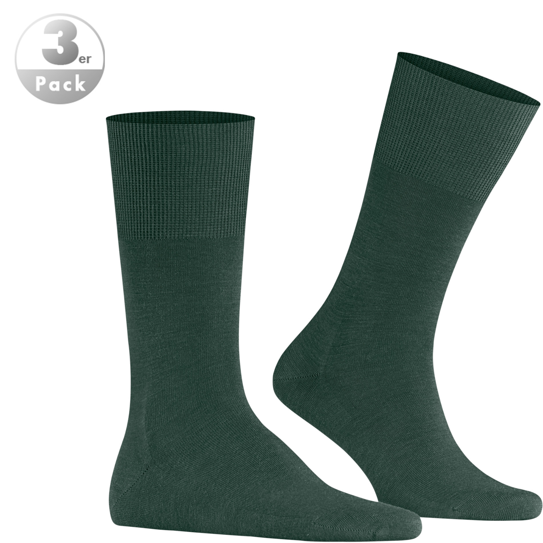 Falke Herren Socken Grün Merinowolle Unifarben