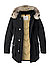 Daunenparka Arctic, Baumwolle Echtpelz, schwarz - schwarz