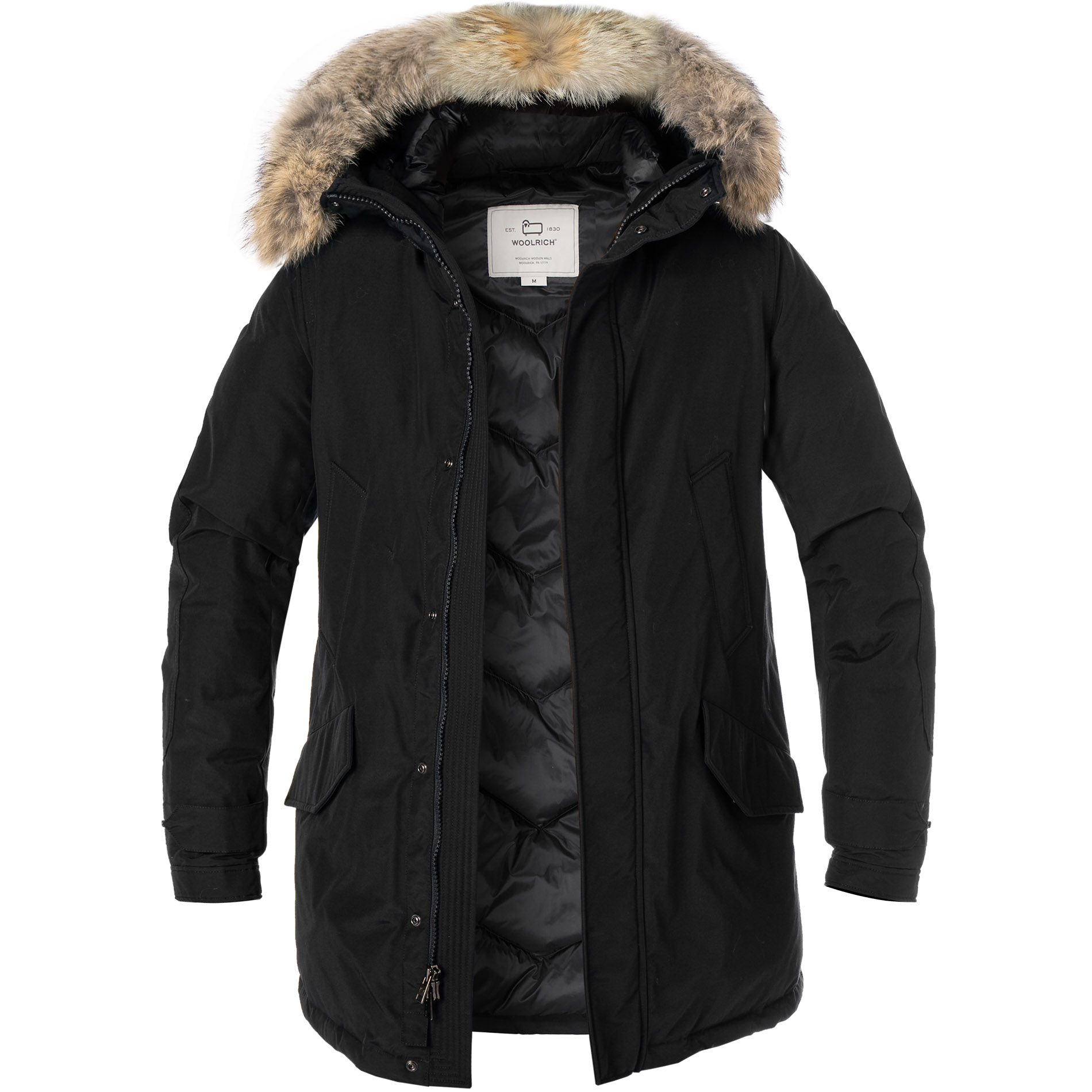 WOOLRICH Herren Daunenparka schwarz Baumwolle unifarben Schleife 6100/60250/370