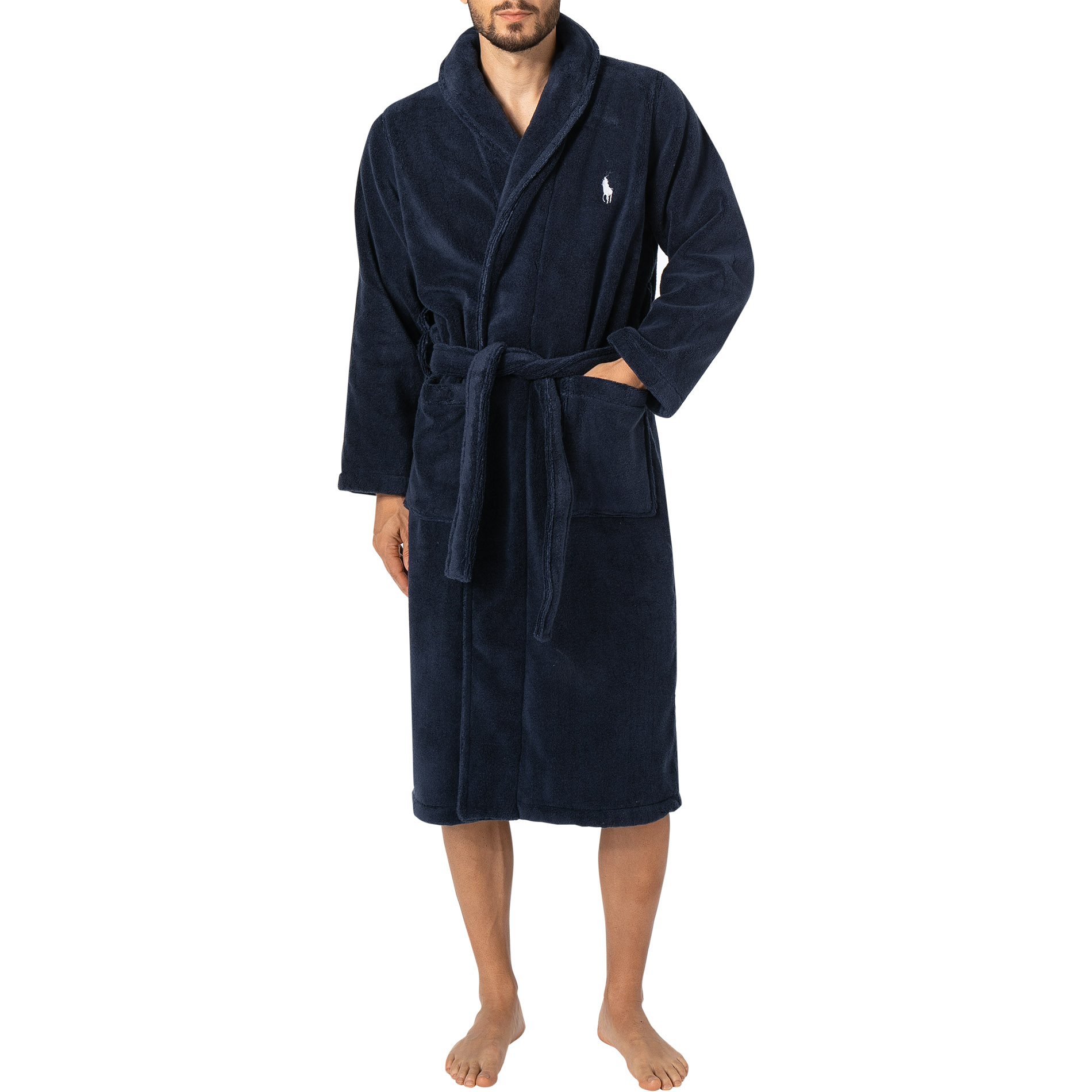 Polo Ralph Lauren Herren Bademantel Blau Baumwolle & Mix Unifarben