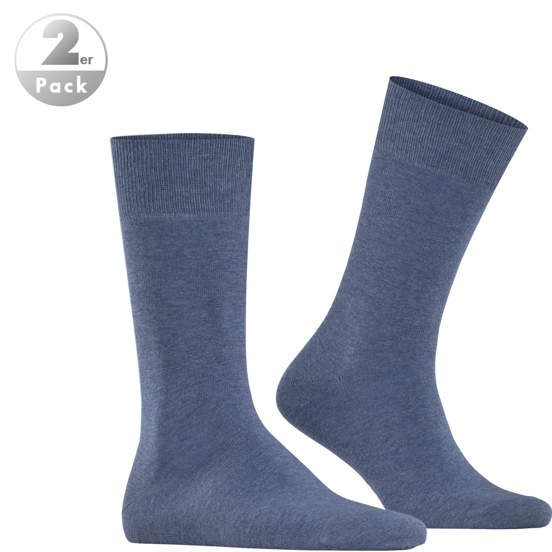 Burlington Herren Socken blau Baumwolle meliert