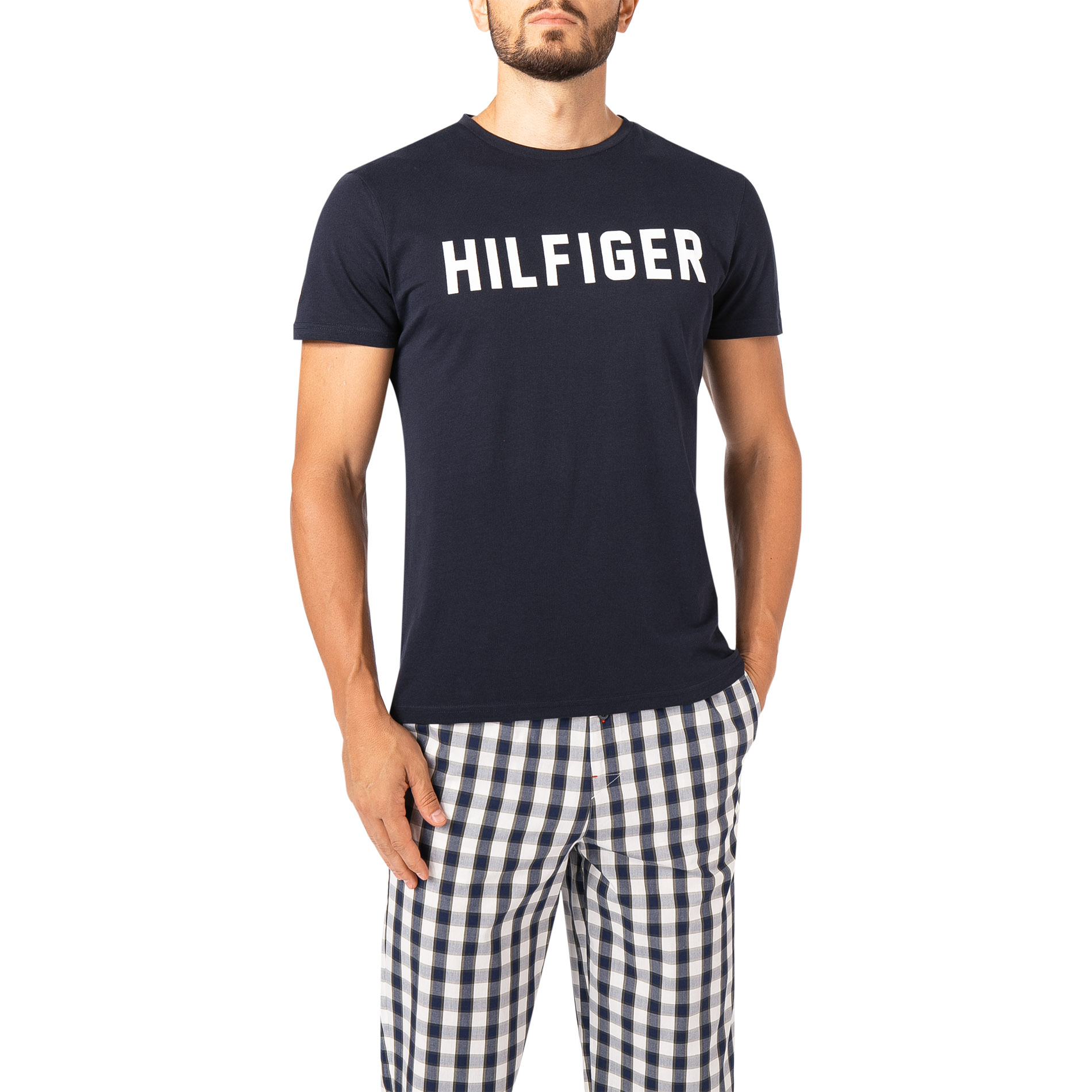 Tommy Hilfiger Herren T-Shirt blau Baumwolle & Mix unifarben