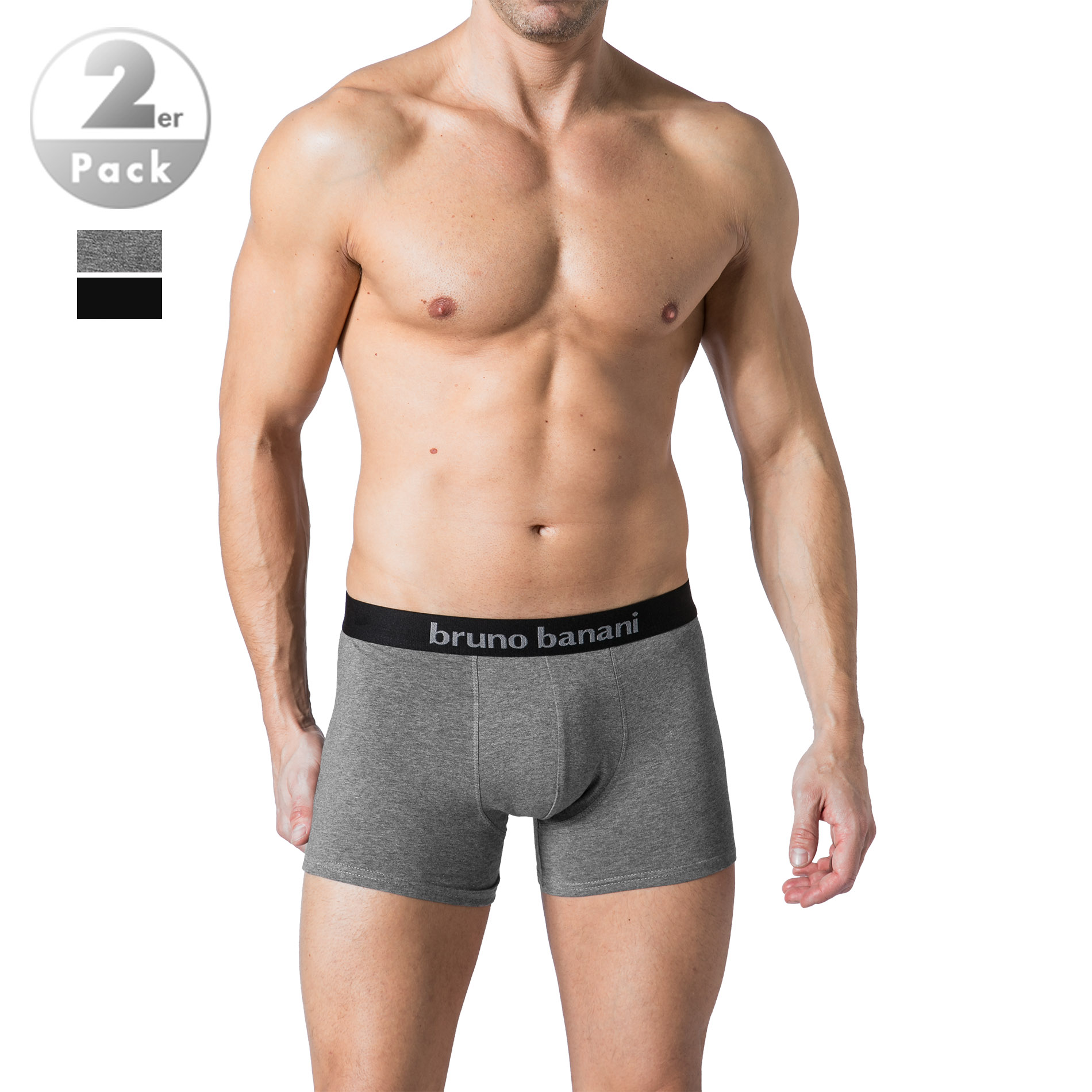 bruno banani Herren Shorts grau Baumwolle & Mix unifarben