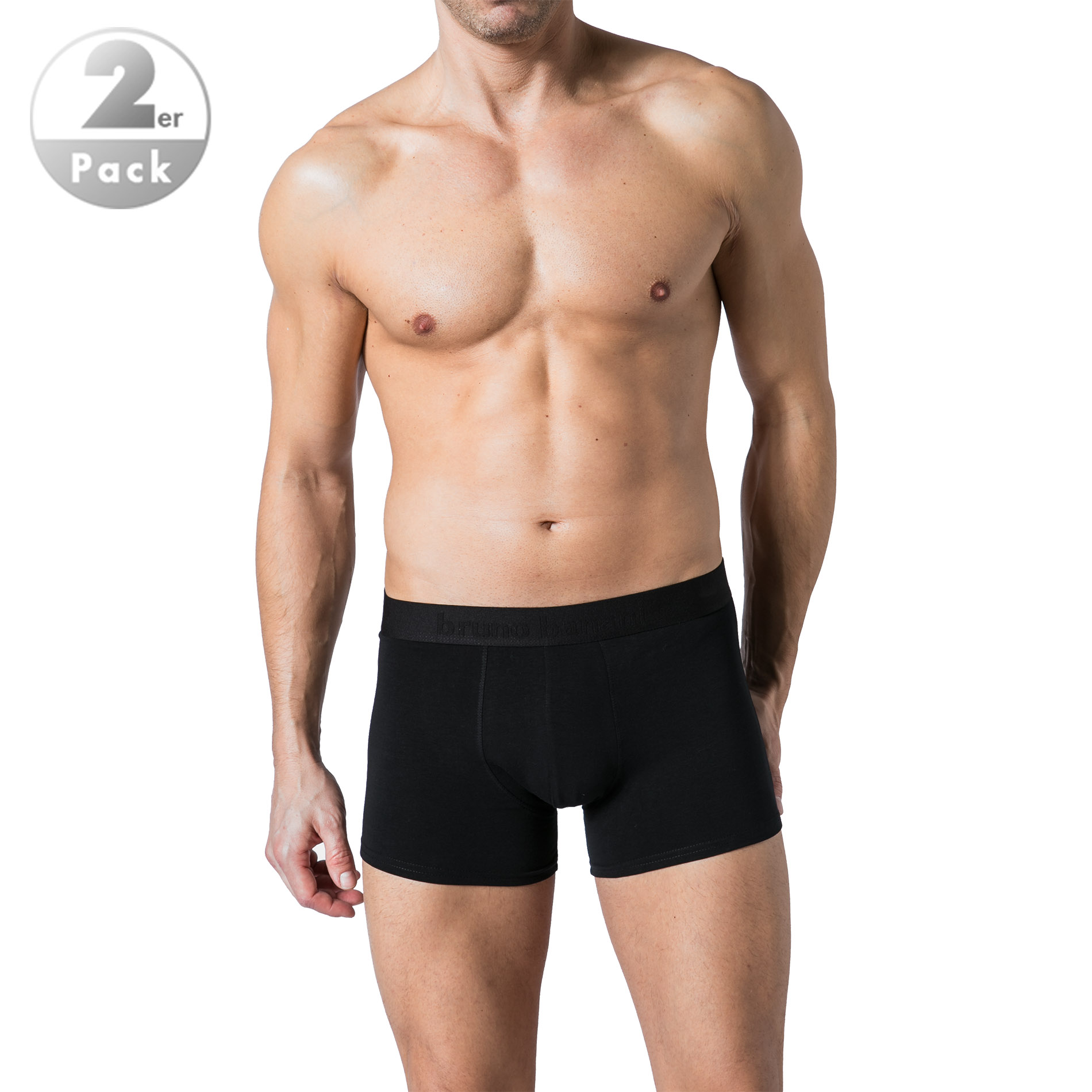 bruno banani Herren Shorts schwarz Baumwolle & Mix unifarben