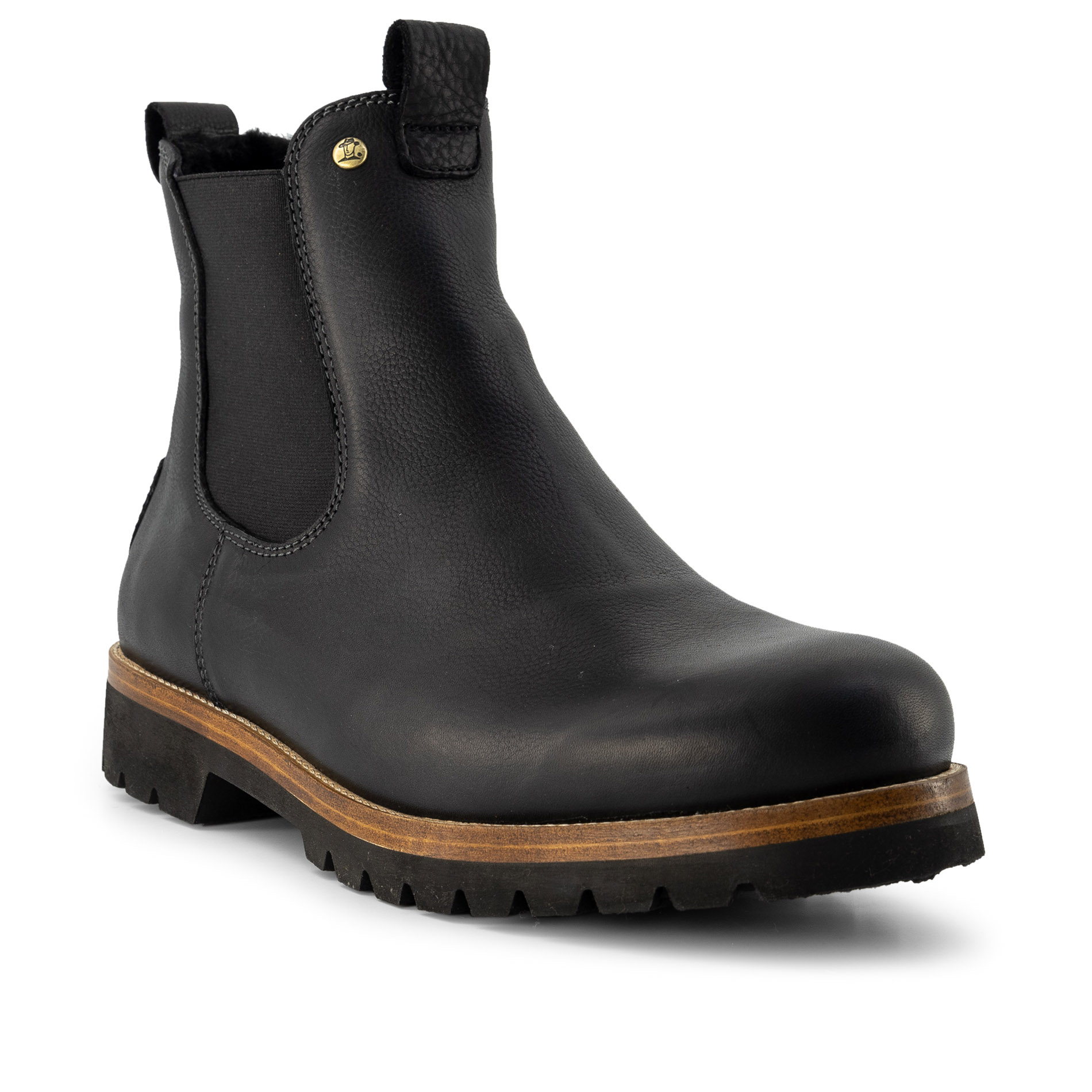 Panama Jack Herren Chelsea Boots Schwarz Glattleder